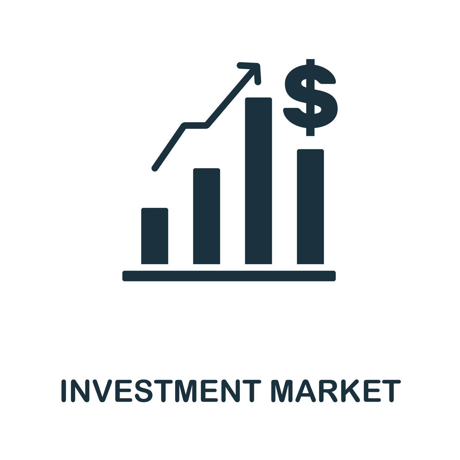 Investment Market flat icon. Simple colors elements from auditors collection. Flat Investment Market icon for graphics, wed design and more.