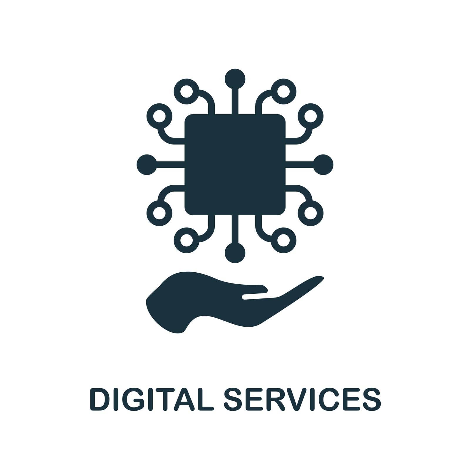 Digital Services icon. Simple line element digital services symbol for templates, web design and infographics.