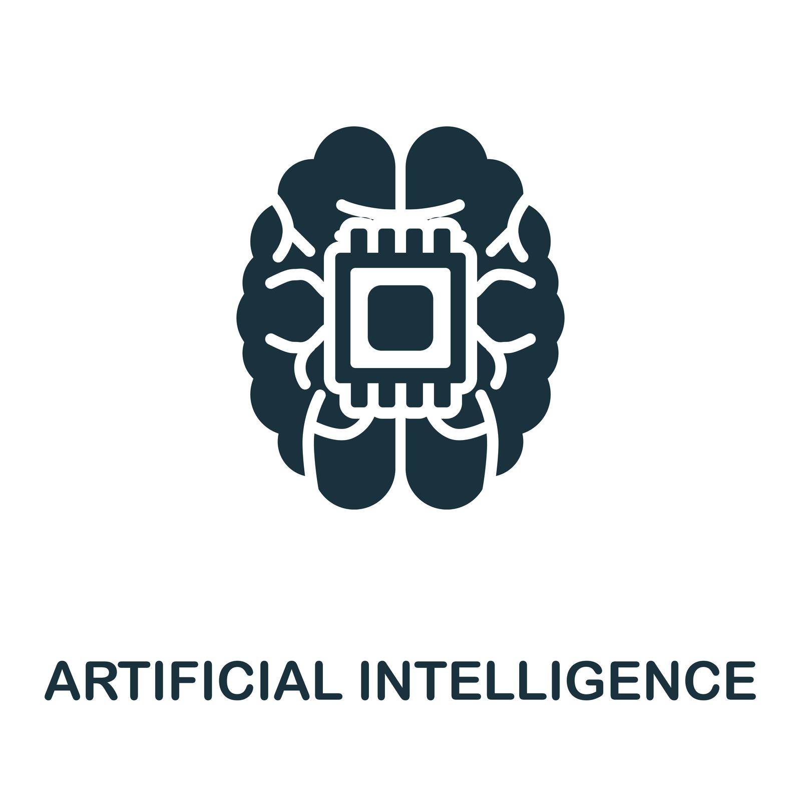 Artificial Intelligence icon. Monochrome simple Artificial Intelligence icon for templates, web design and infographics by simakovavector