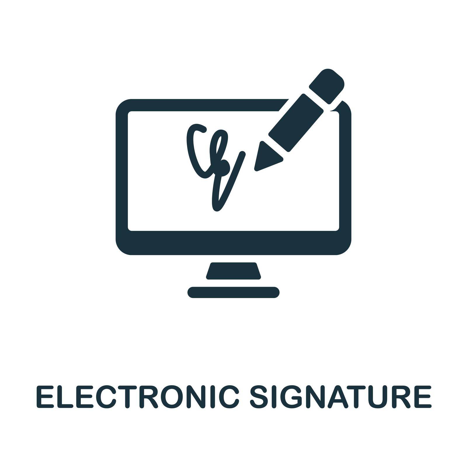 Electronic Signature icon. Simple line element electronic signature symbol for templates, web design and infographics.