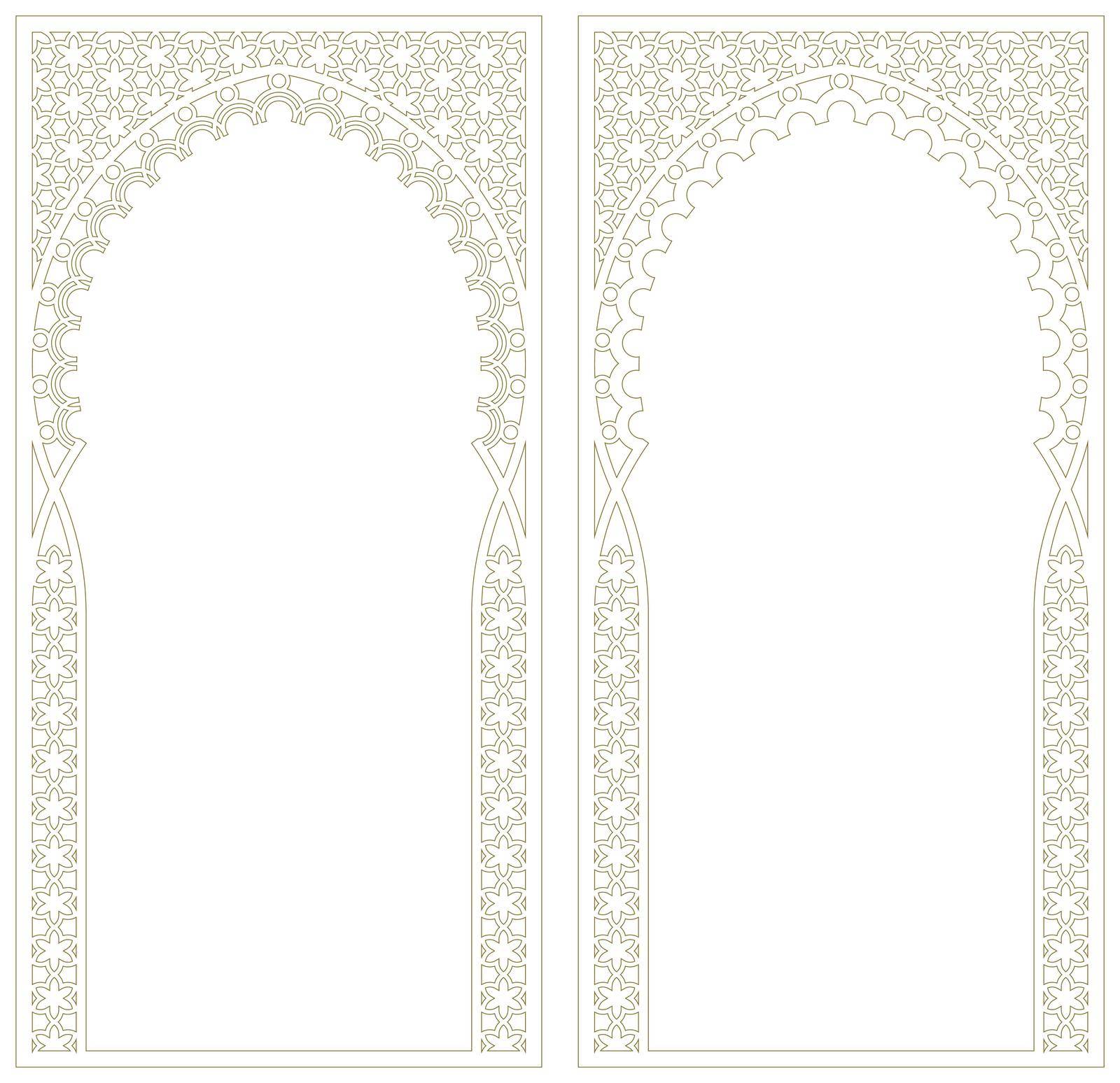 Rectangular frame of the Arabic pattern.Curly frame. by ALYOHA