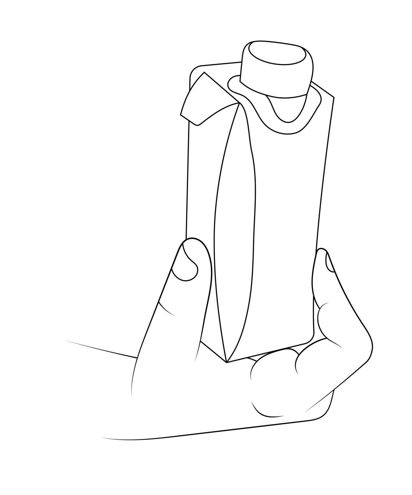 Hold beverage in a carton vector sketch illustration.