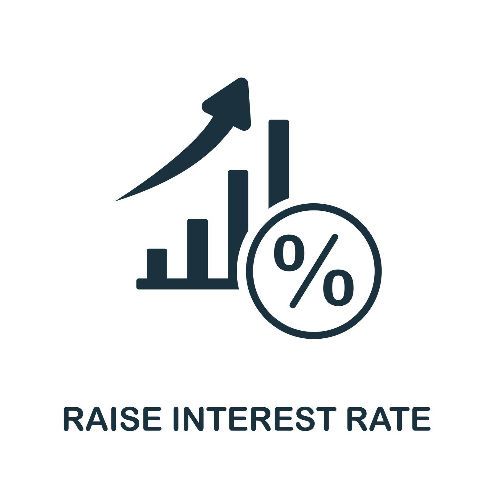 Raise Interest Rate icon. Monochrome simple Raise Interest Rate icon for templates, web design and infographics by simakovavector