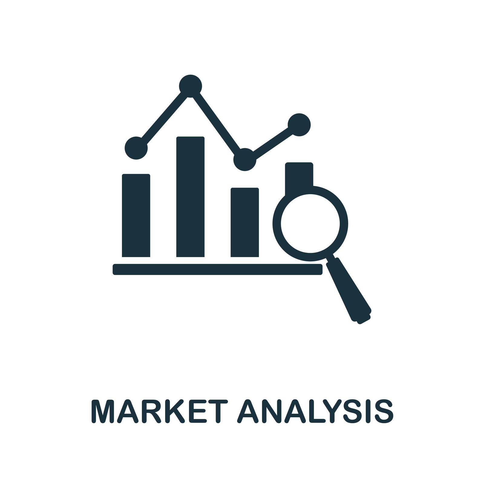 Market Analysis icon. Simple line element market analysis symbol for templates, web design and infographics.