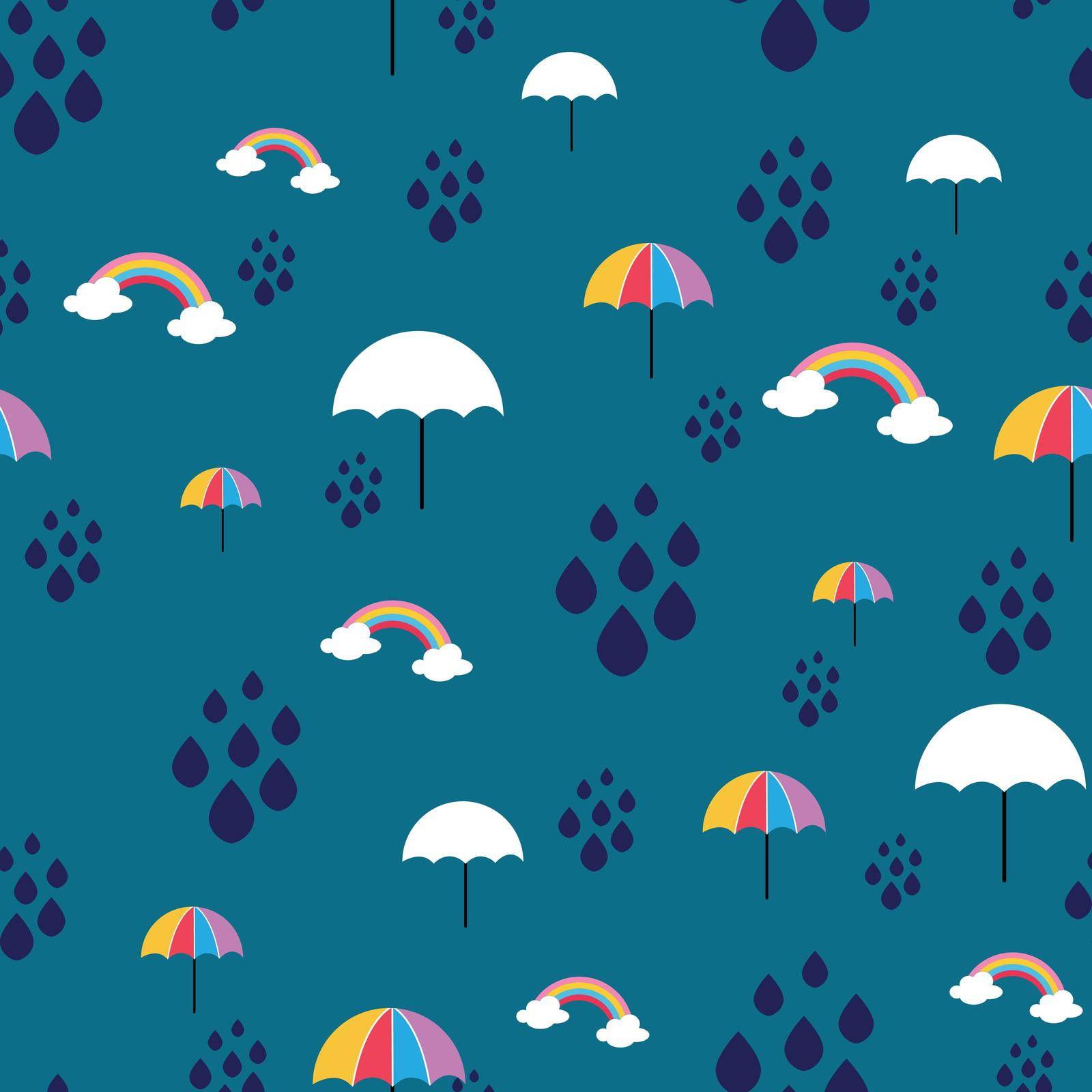 Rainy weather winter seamless pattern design illustration by elinnet