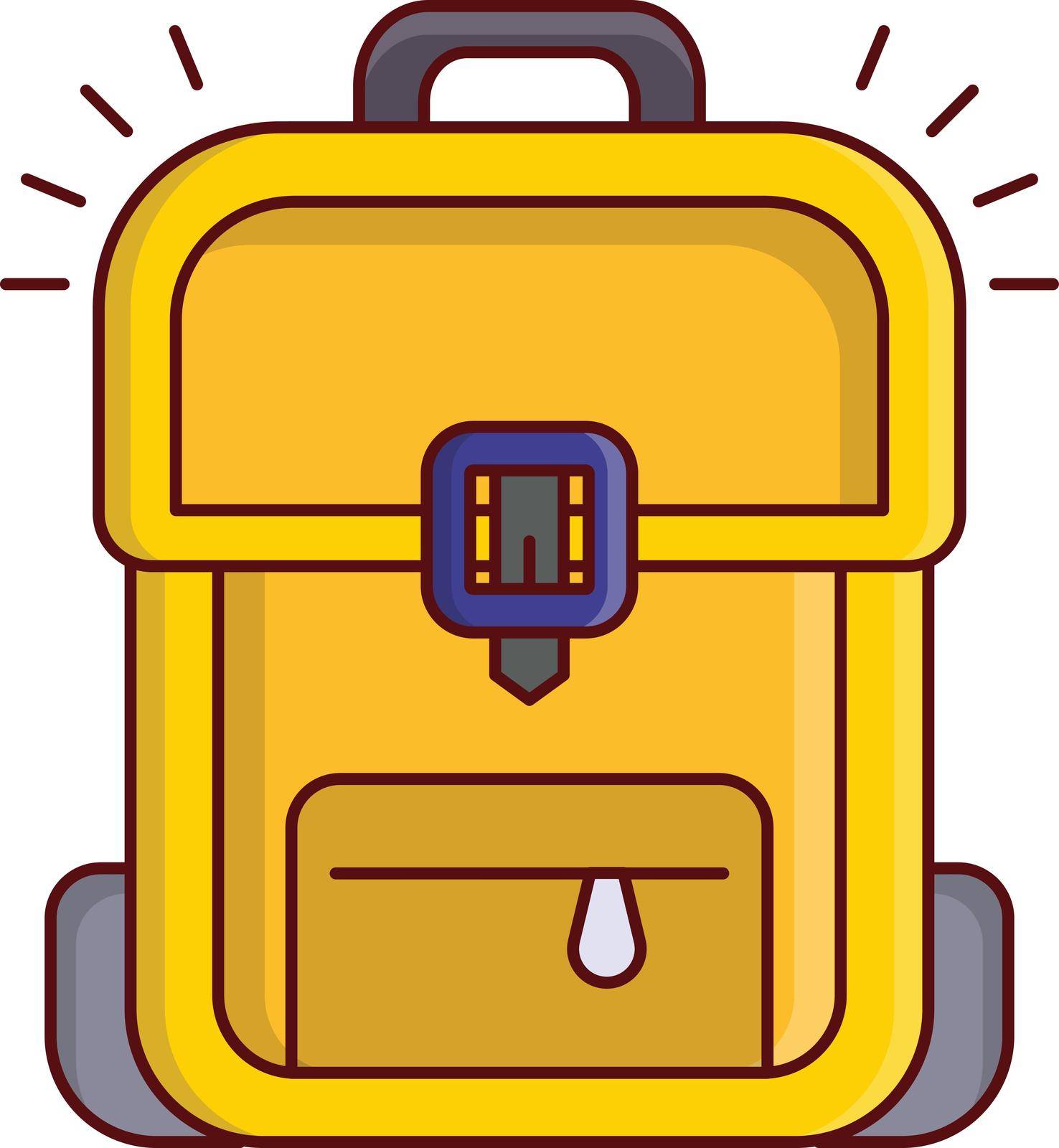 school bag Vector illustration on a transparent background.Premium quality symmbols. vector line flat icon for concept and graphic design.