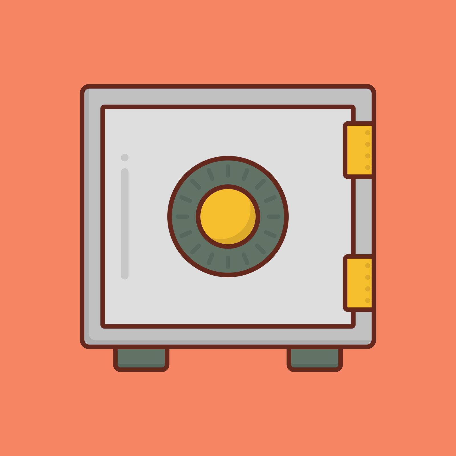 safe vector flat color icon