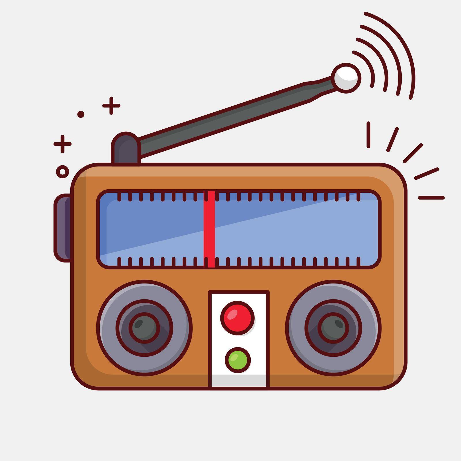 radio Vector illustration on a transparent background.Premium quality symbols. vector line flat icon for concept and graphic design.