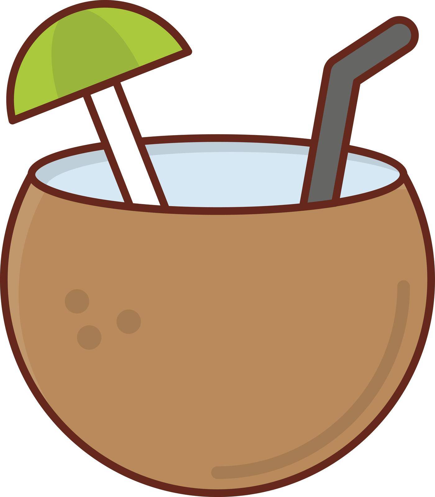 coconut vector flat color icon