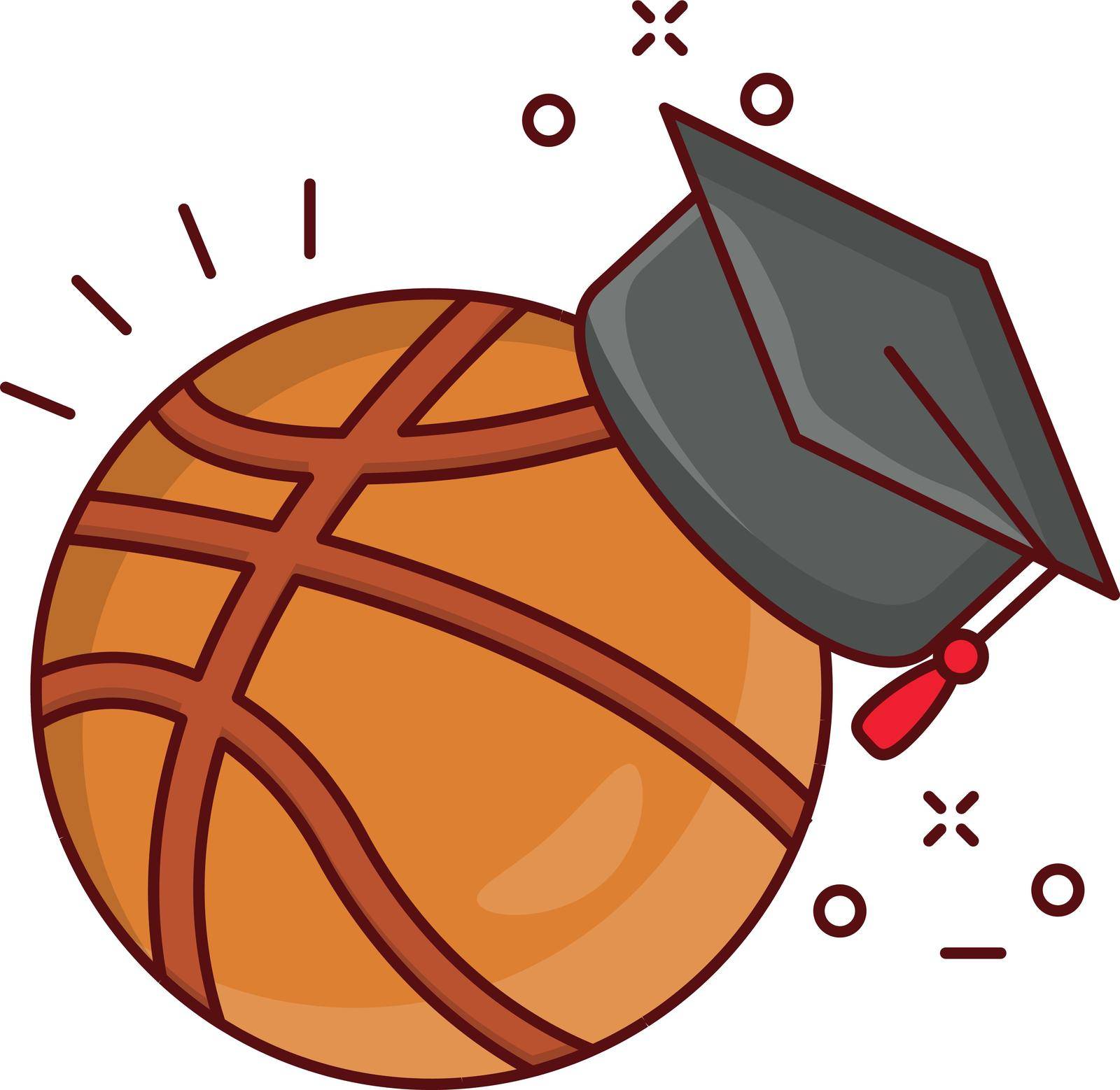 basketball degree Vector illustration on a transparent background.Premium quality symmbols. vector line flat icon for concept and graphic design.