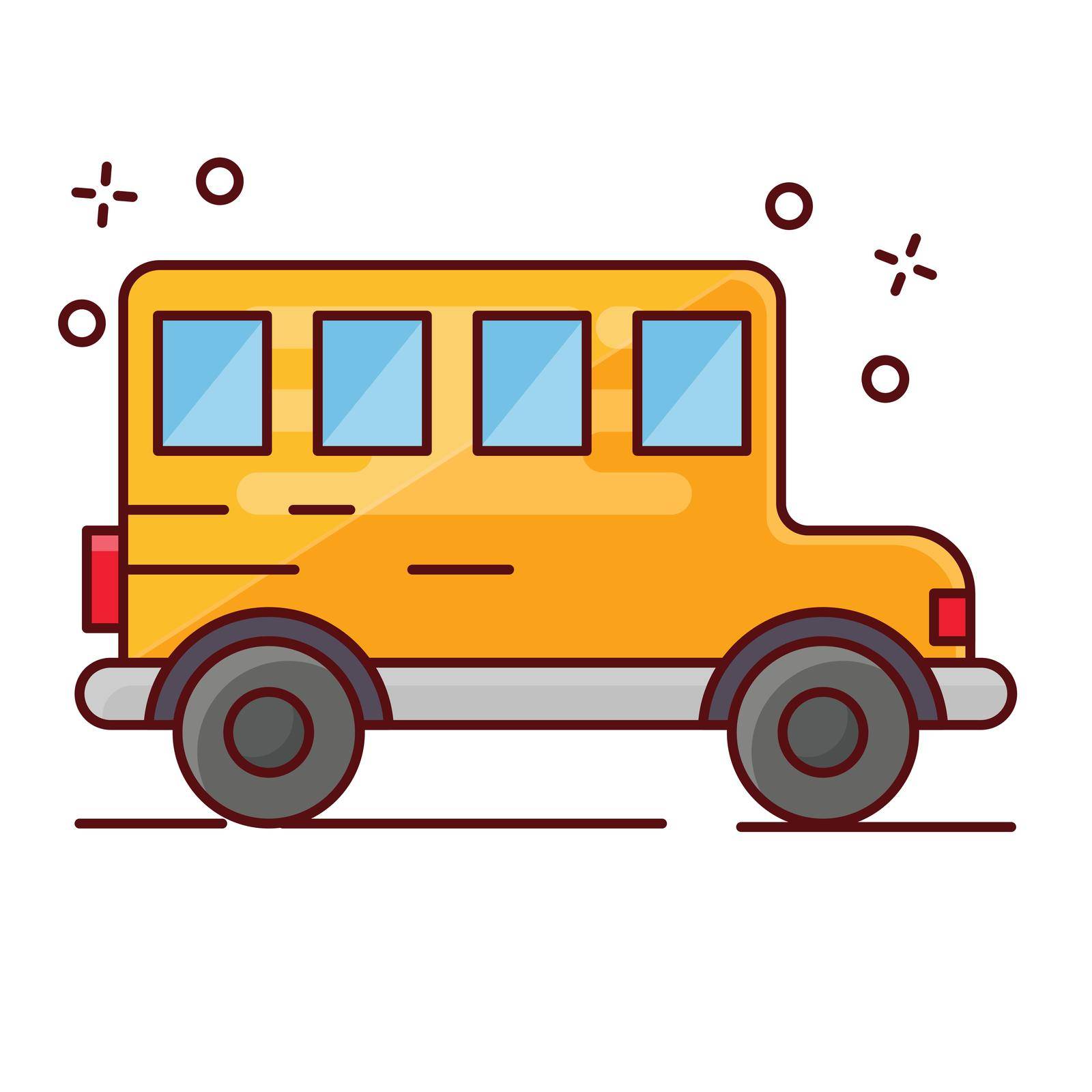 school bus Vector illustration on a transparent background.Premium quality symmbols. vector line flat icon for concept and graphic design.