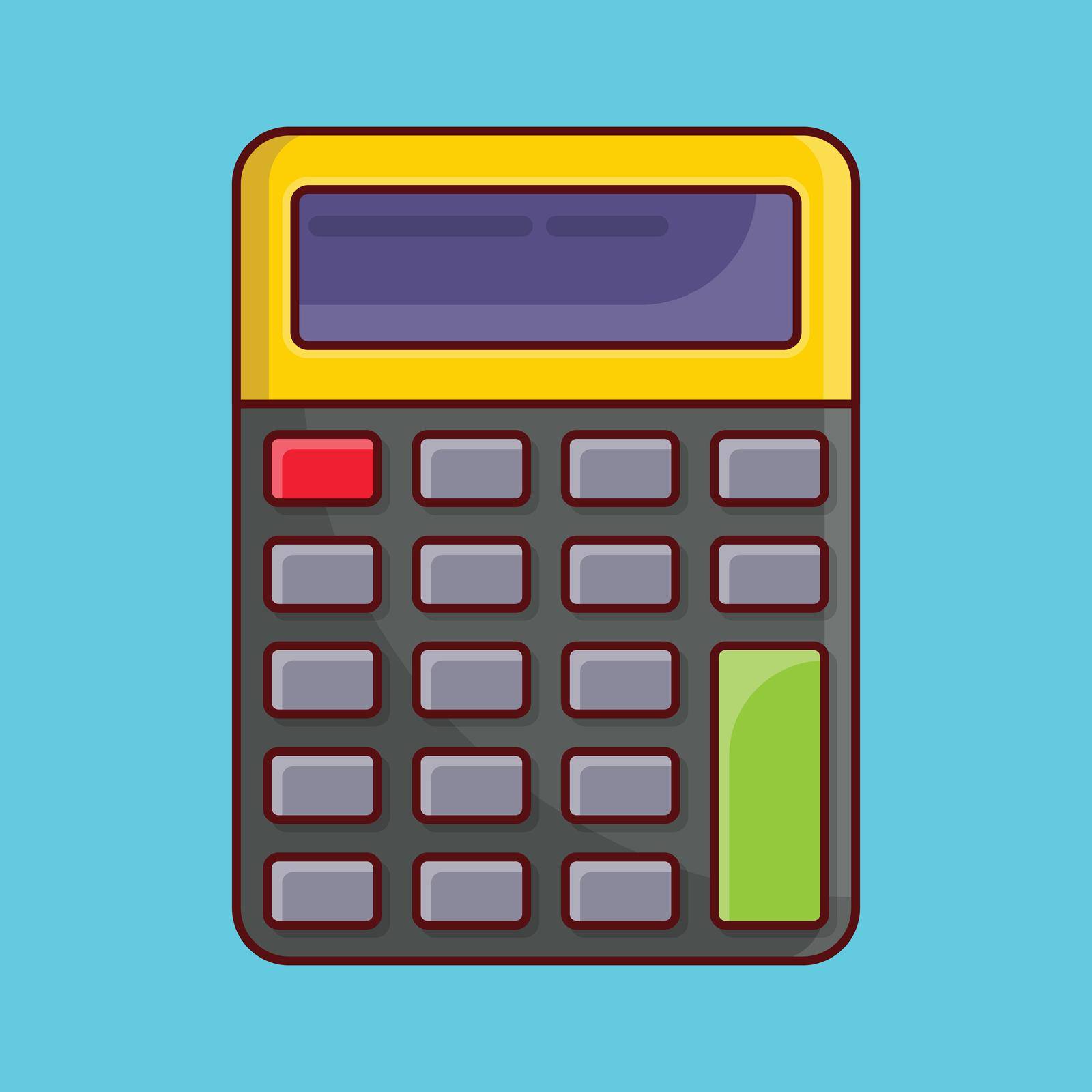 calculator Vector illustration isolated on a transparent background. vector line flat icons for concept or web graphics.