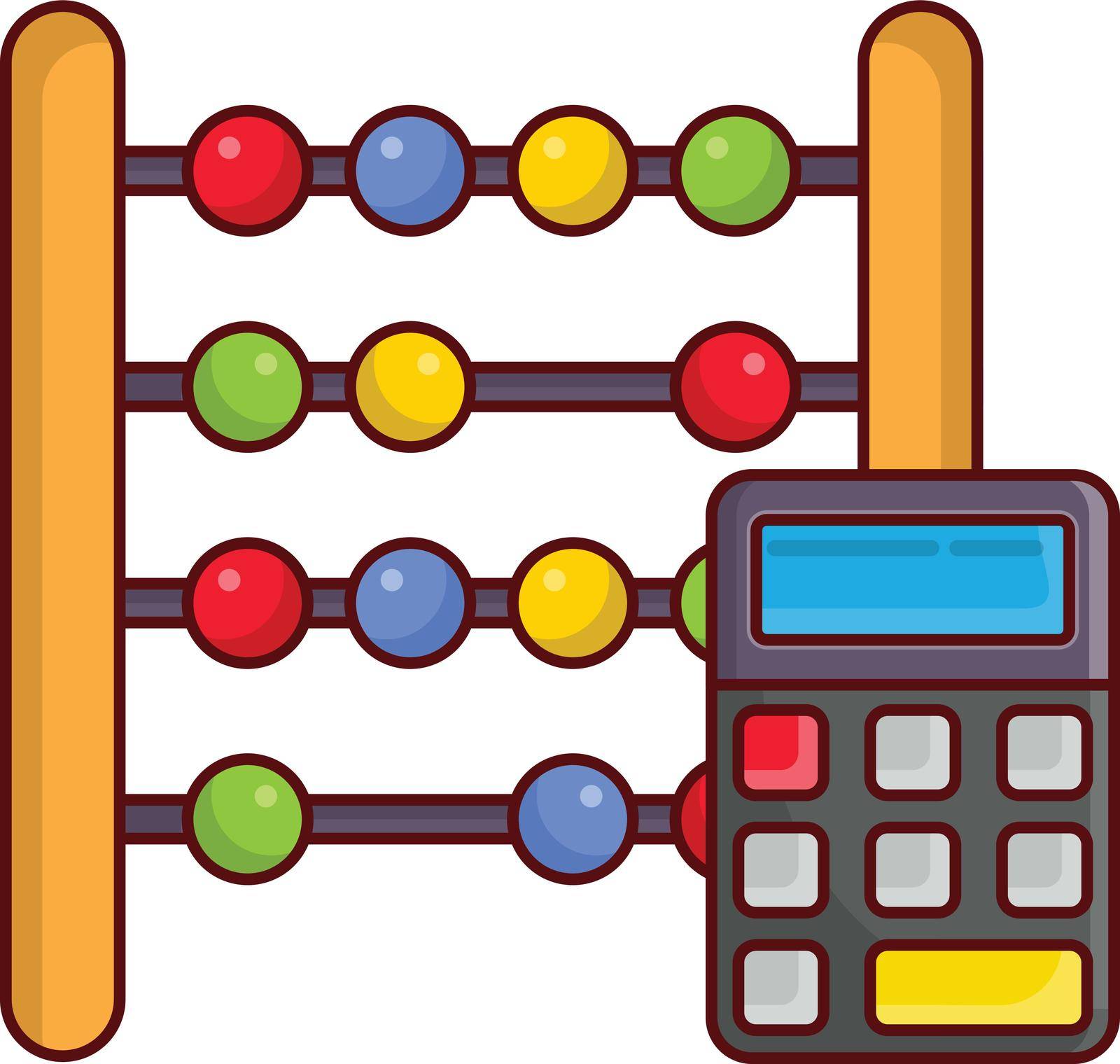 abacus calculation Vector illustration isolated on a transparent background. vector line flat icons for concept or web graphics.