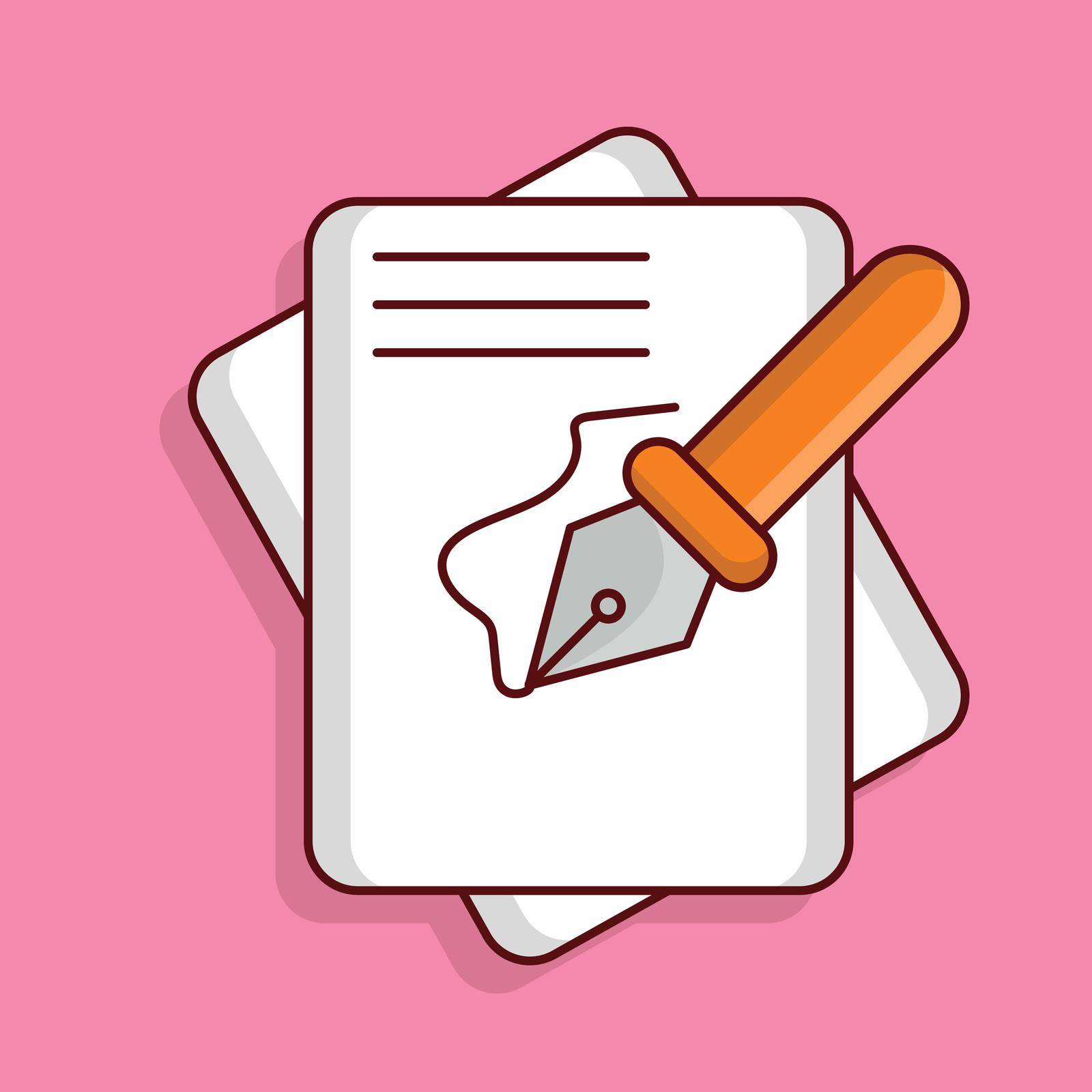 paper writing Vector illustration isolated on a transparent background. vector line flat icons for concept or web graphics.