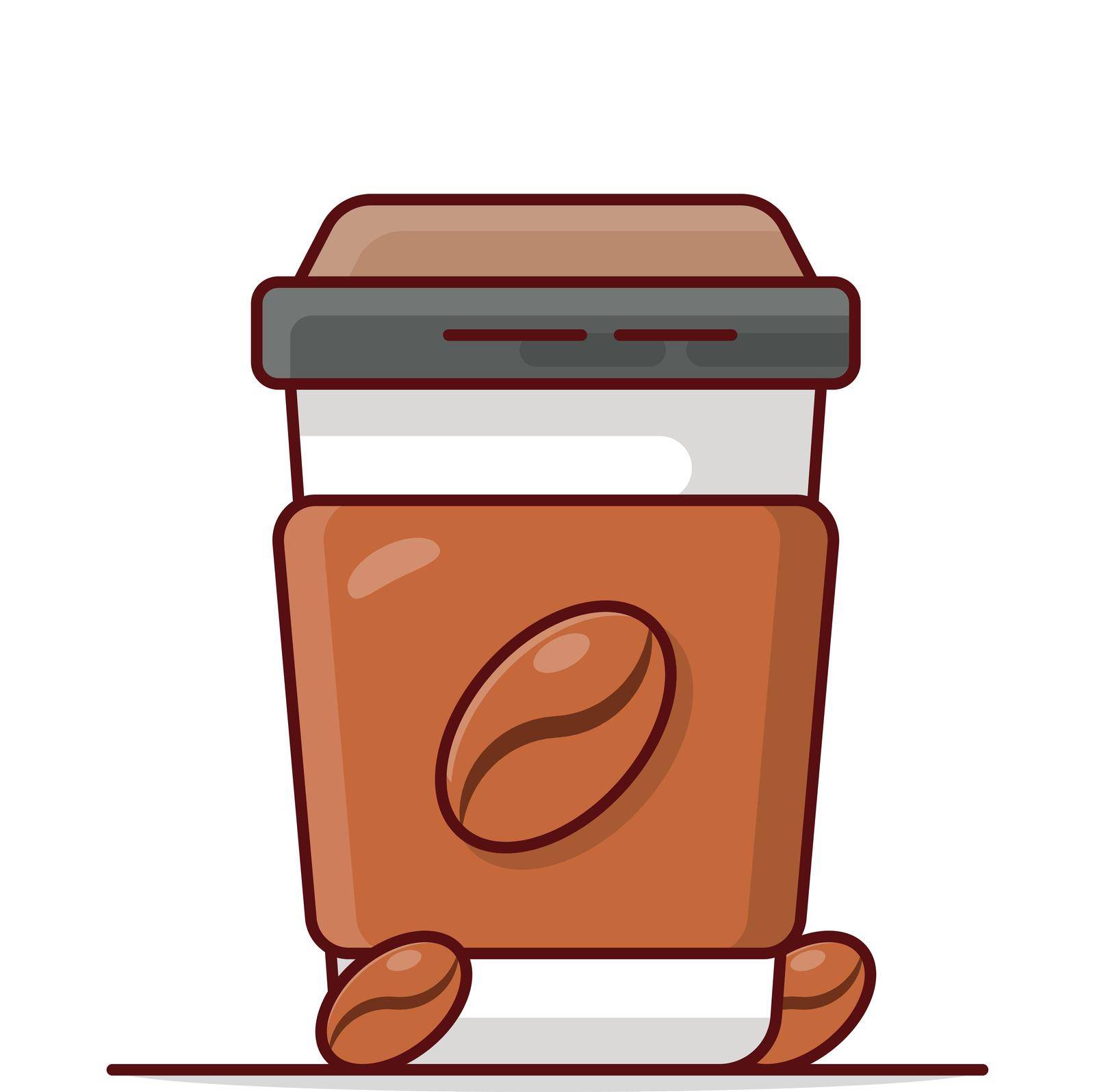 coffee cup Vector illustration isolated on a transparent background. vector line flat icons for concept or web graphics.