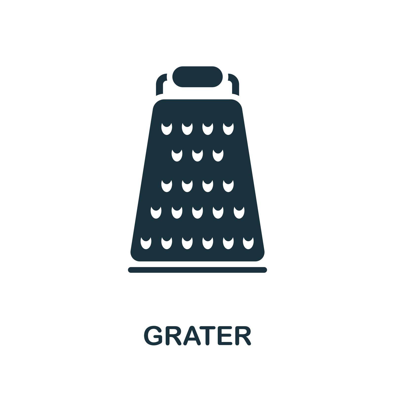 Grater icon. Simple illustration from kitchen collection. Monochrome Grater icon for web design, templates and infographics.