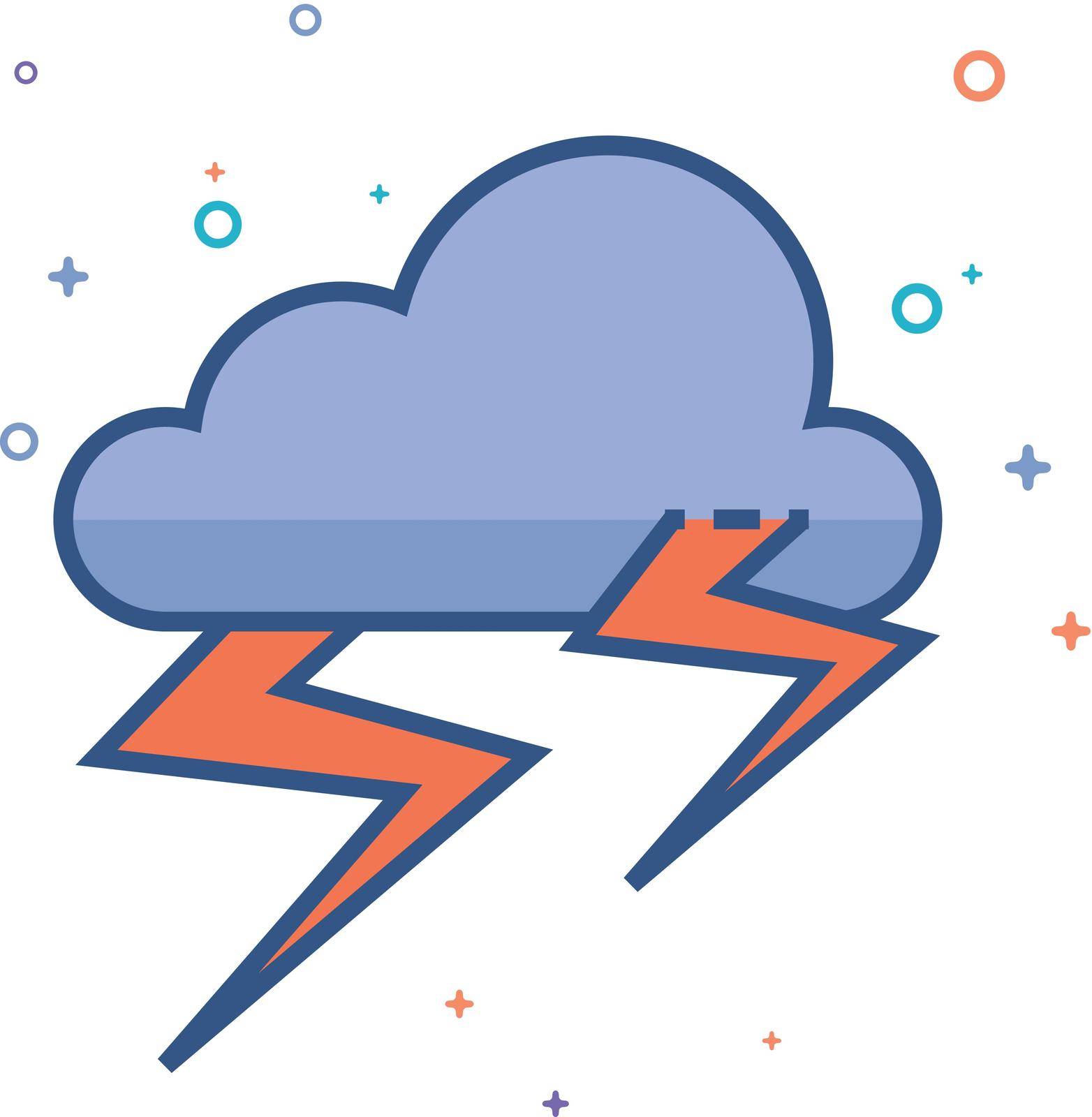 Flat Color Icon - Weather overcast storm by puruan