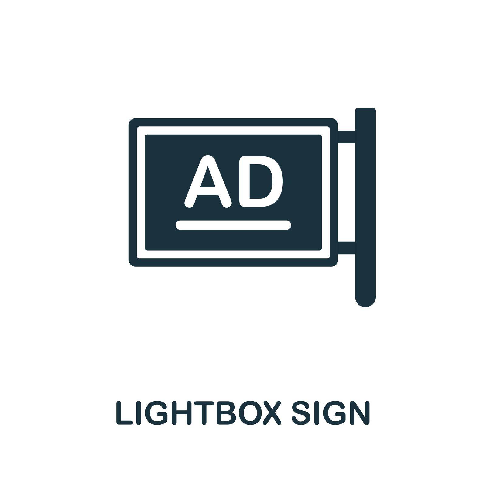 Lightbox Sign flat icon. Simple colors elements from outdoor advertising collection. Flat Lightbox Sign icon for graphics, wed design and more.