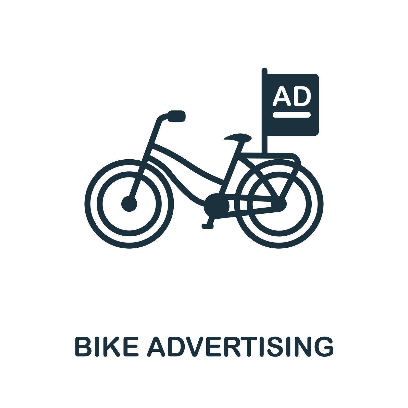 Bike Advertising flat icon. Simple colors elements from outdoor advertising collection. Flat Bike Advertising icon for graphics, wed design and more.