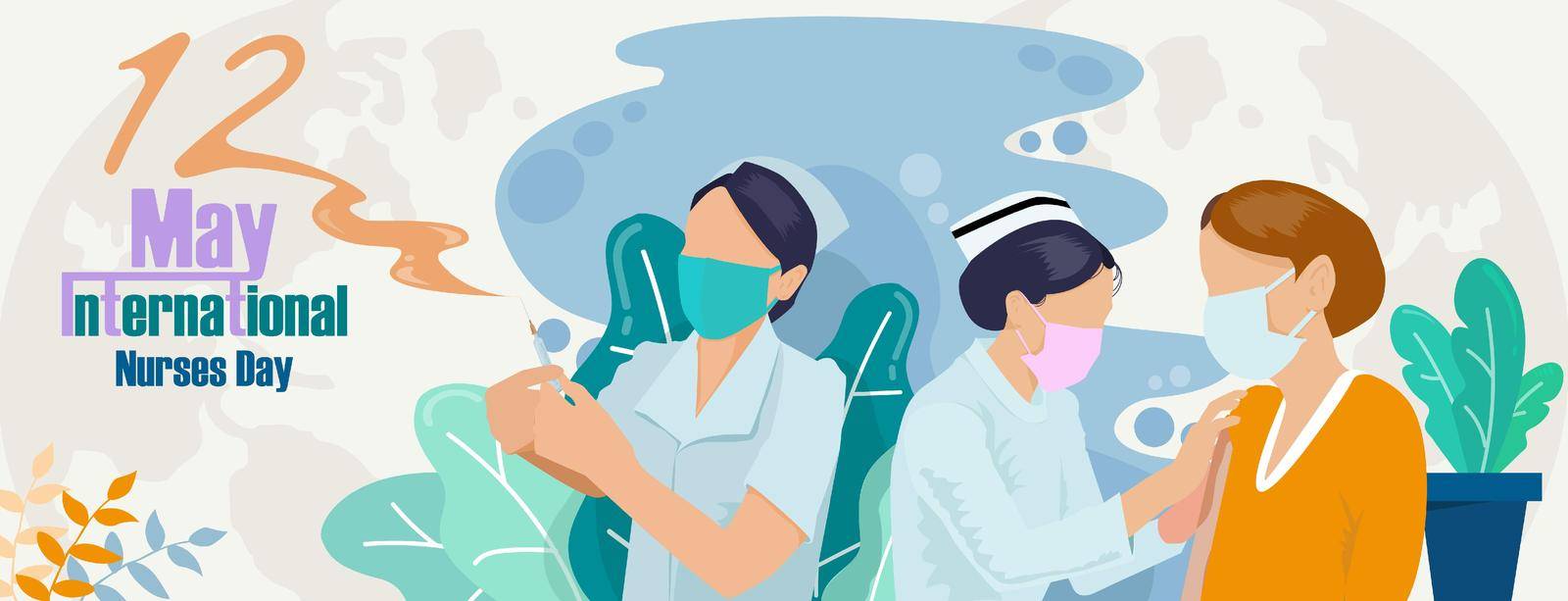 nurse day ,doctor and nurse - COVID-19 pandemic concept, vector illustration stock illustration