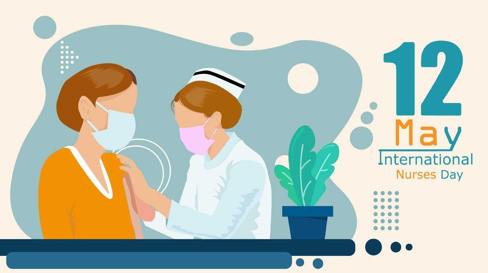 nurse day ,doctor and nurse - COVID-19 pandemic concept, vector illustration stock illustration