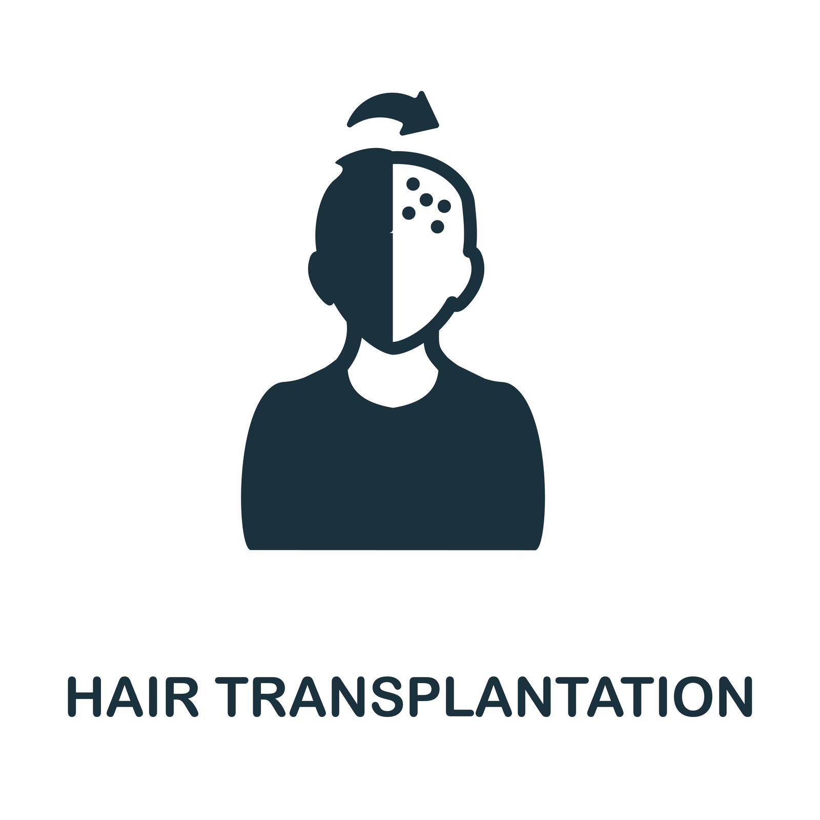 Hair Transplantation flat icon. Simple colors elements from transplantation collection. Flat Hair Transplantation icon for graphics, wed design and more.