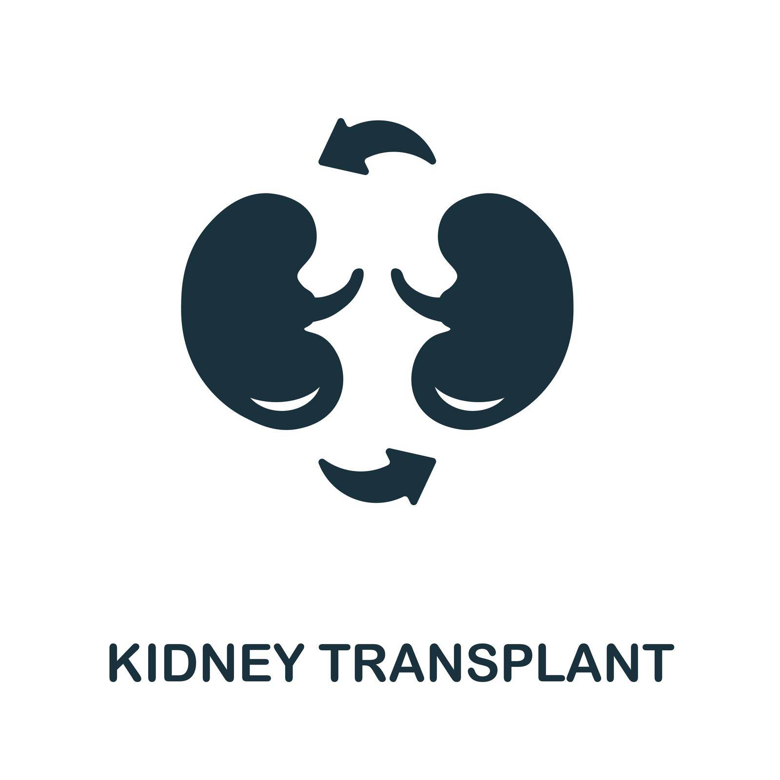 Kidney Transplant flat icon. Simple colors elements from transplantation collection. Flat Kidney Transplant icon for graphics, wed design and more.