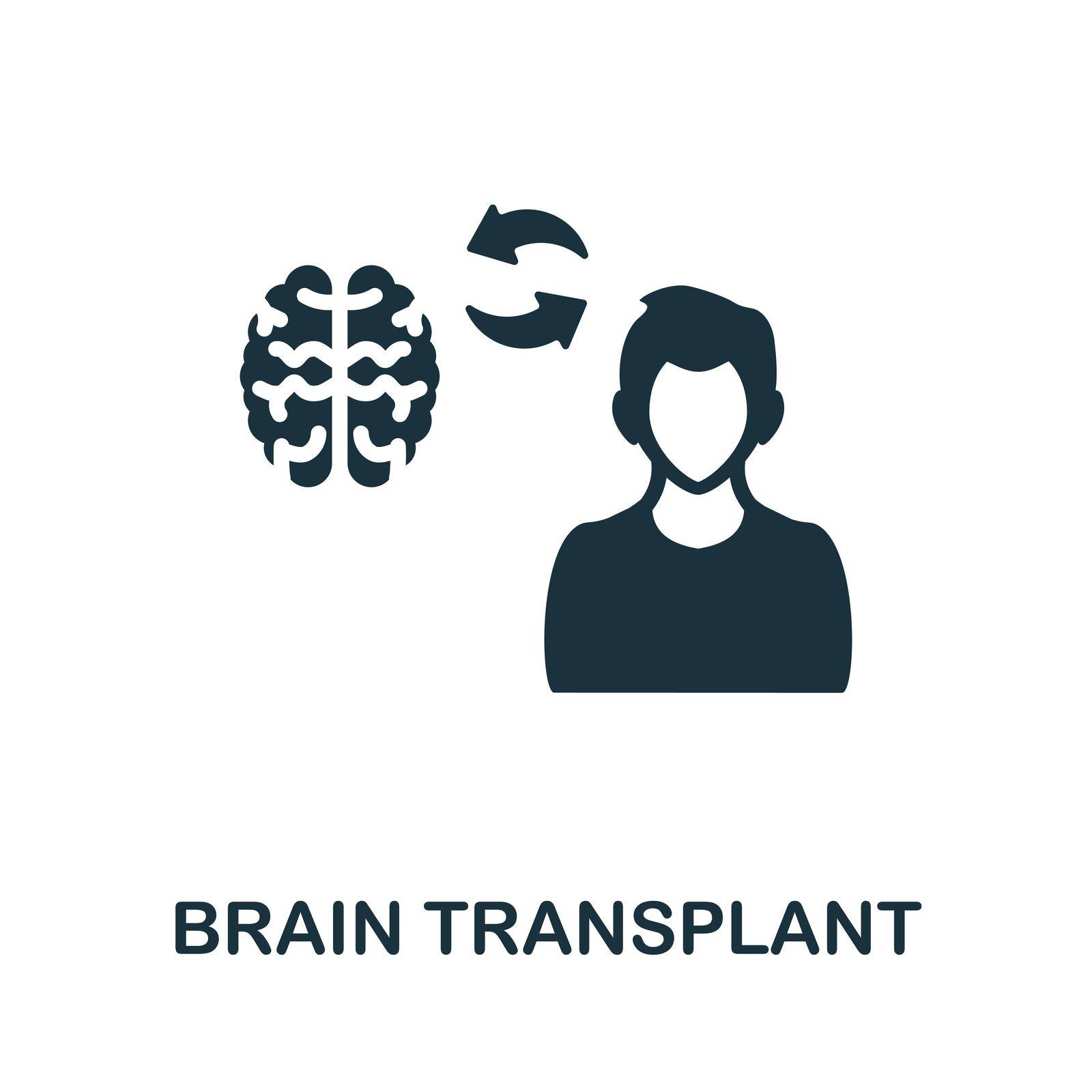 Brain Transplant flat icon. Simple colors elements from transplantation collection. Flat Brain Transplant icon for graphics, wed design and more.