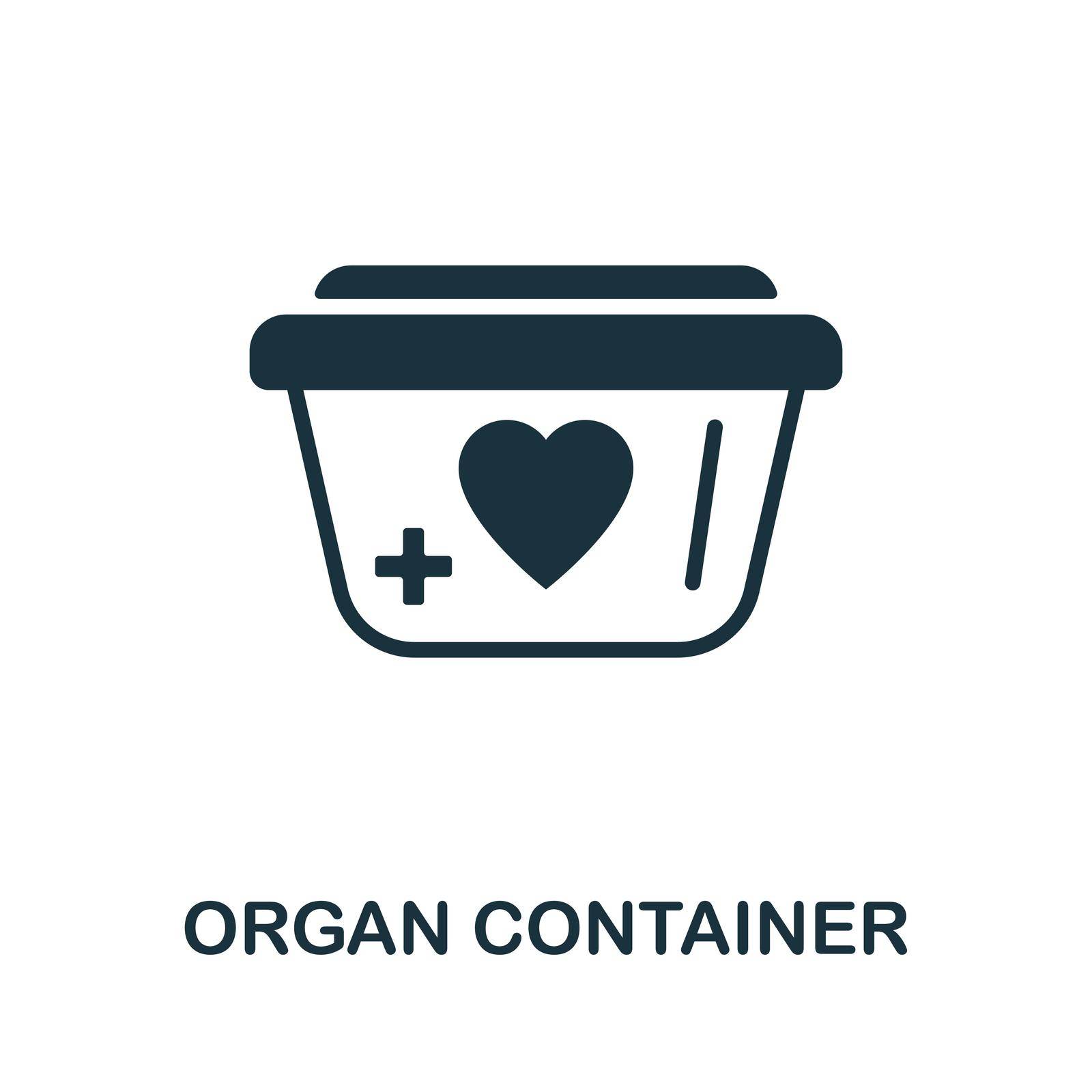 Organ Container flat icon. Simple colors elements from transplantation collection. Flat Organ Container icon for graphics, wed design and more.