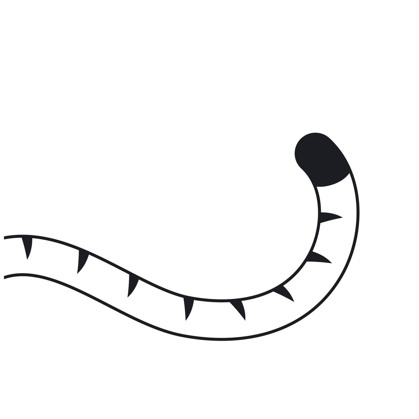 black line tiger tail icon vector element design template web