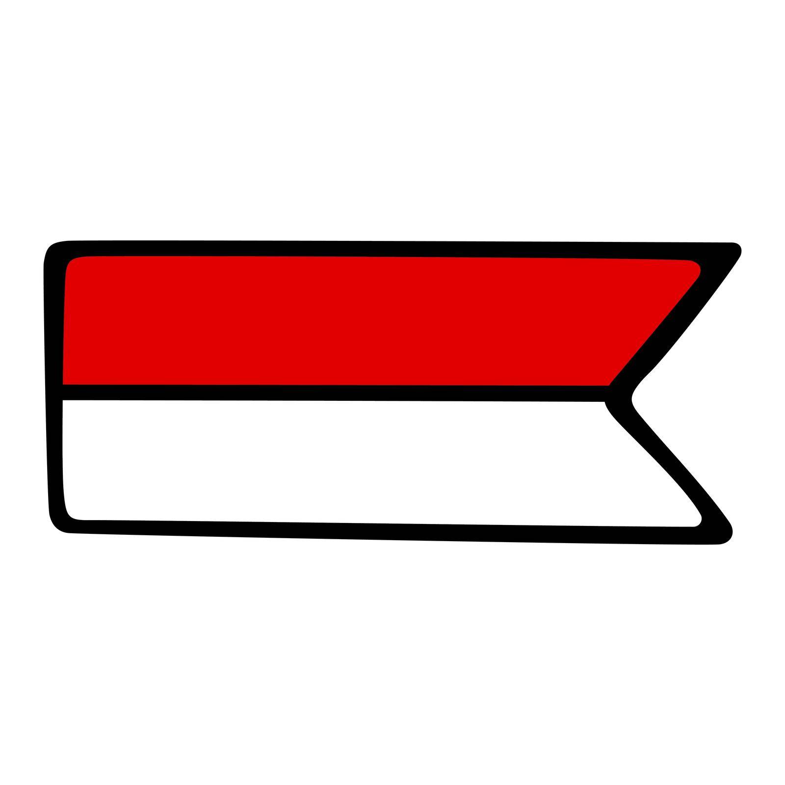Flag of Hesse single element hand drawn isolated on white background