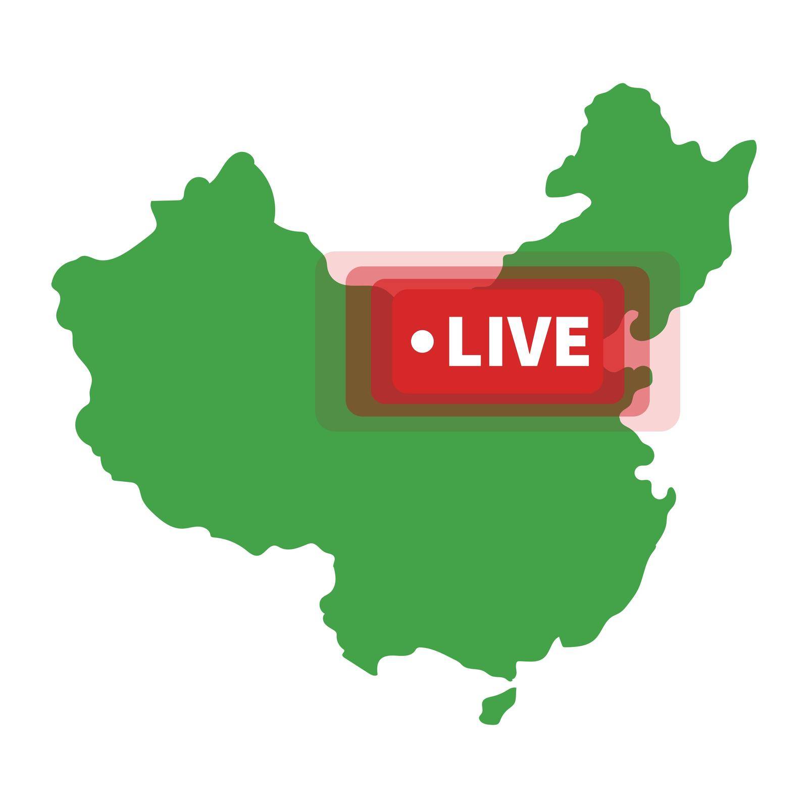 Live streaming from mainland China. Live TV and social media. Editable vector.