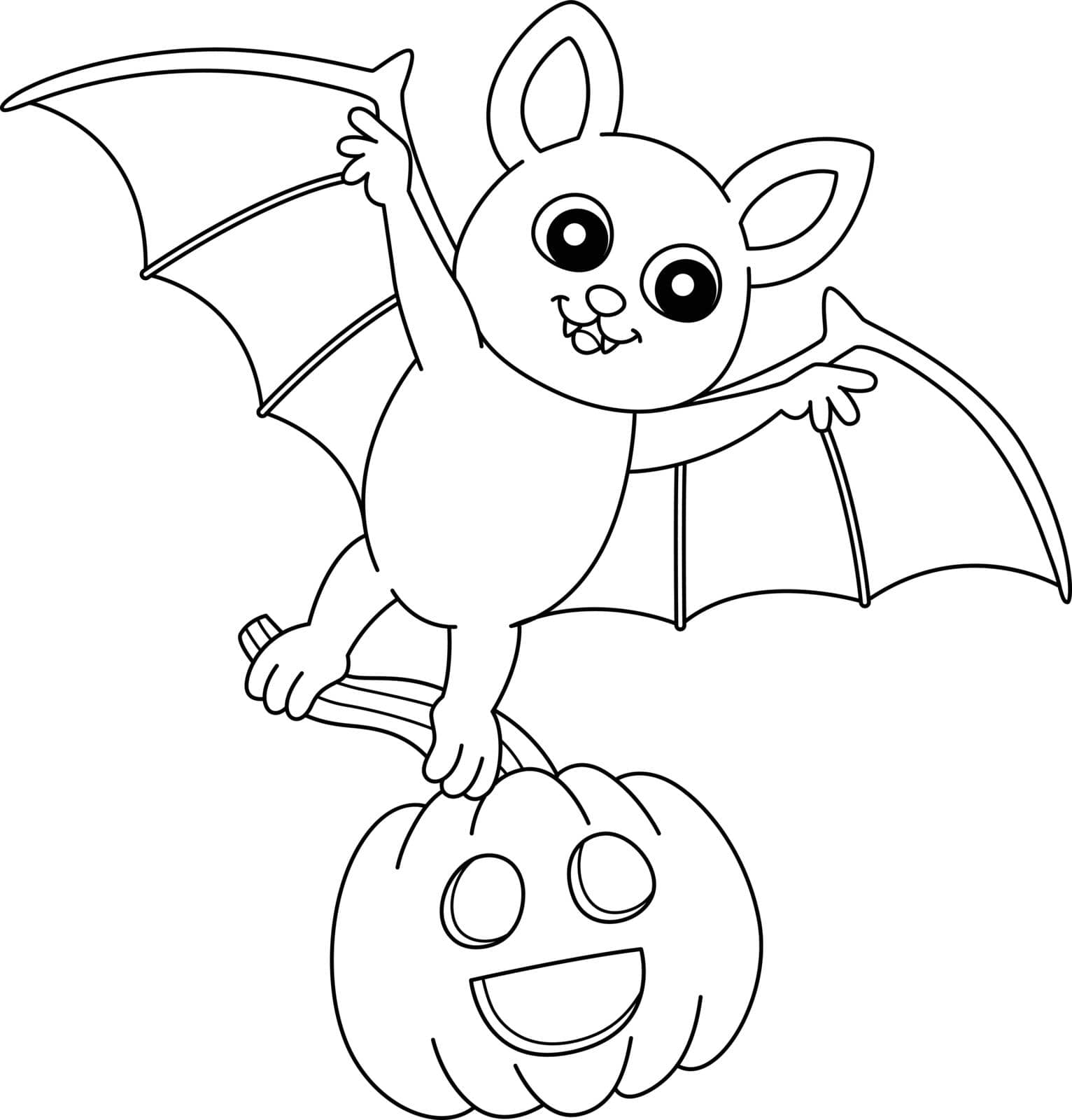 A cute and funny coloring page of a flying bat on halloween. Provides hours of coloring fun for children. To color, this page is very easy. Suitable for little kids and toddlers.