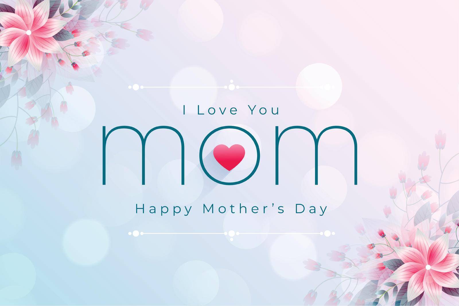beautiful happy mother's day flower greeting design