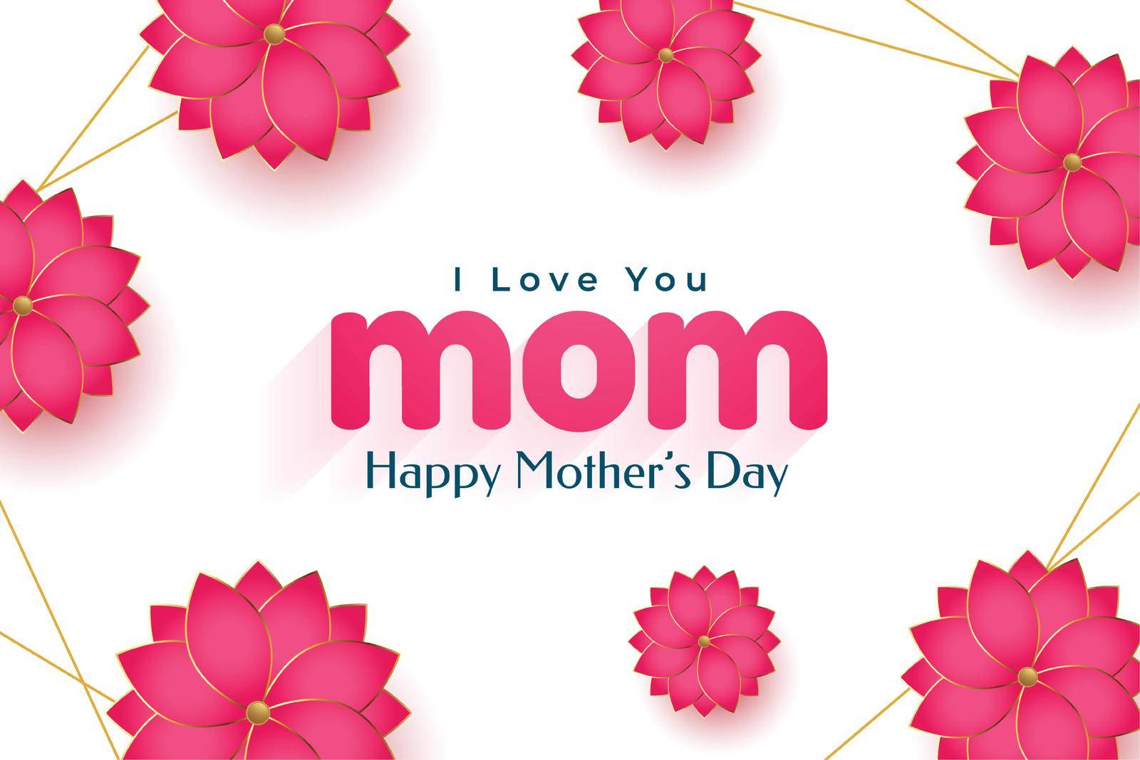 happy mother's day flowers realistic background