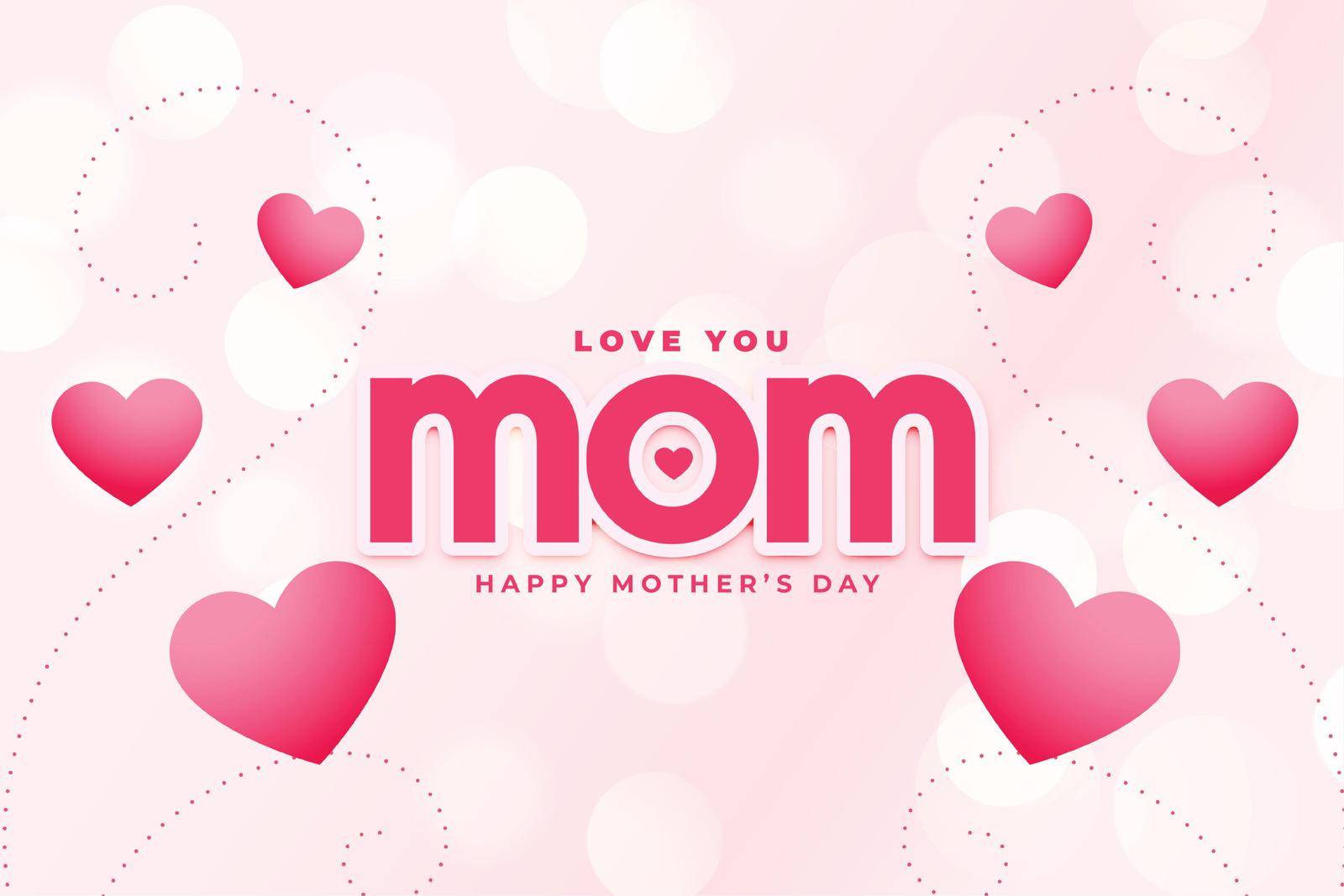 happy mother's day hearts greeting for the event