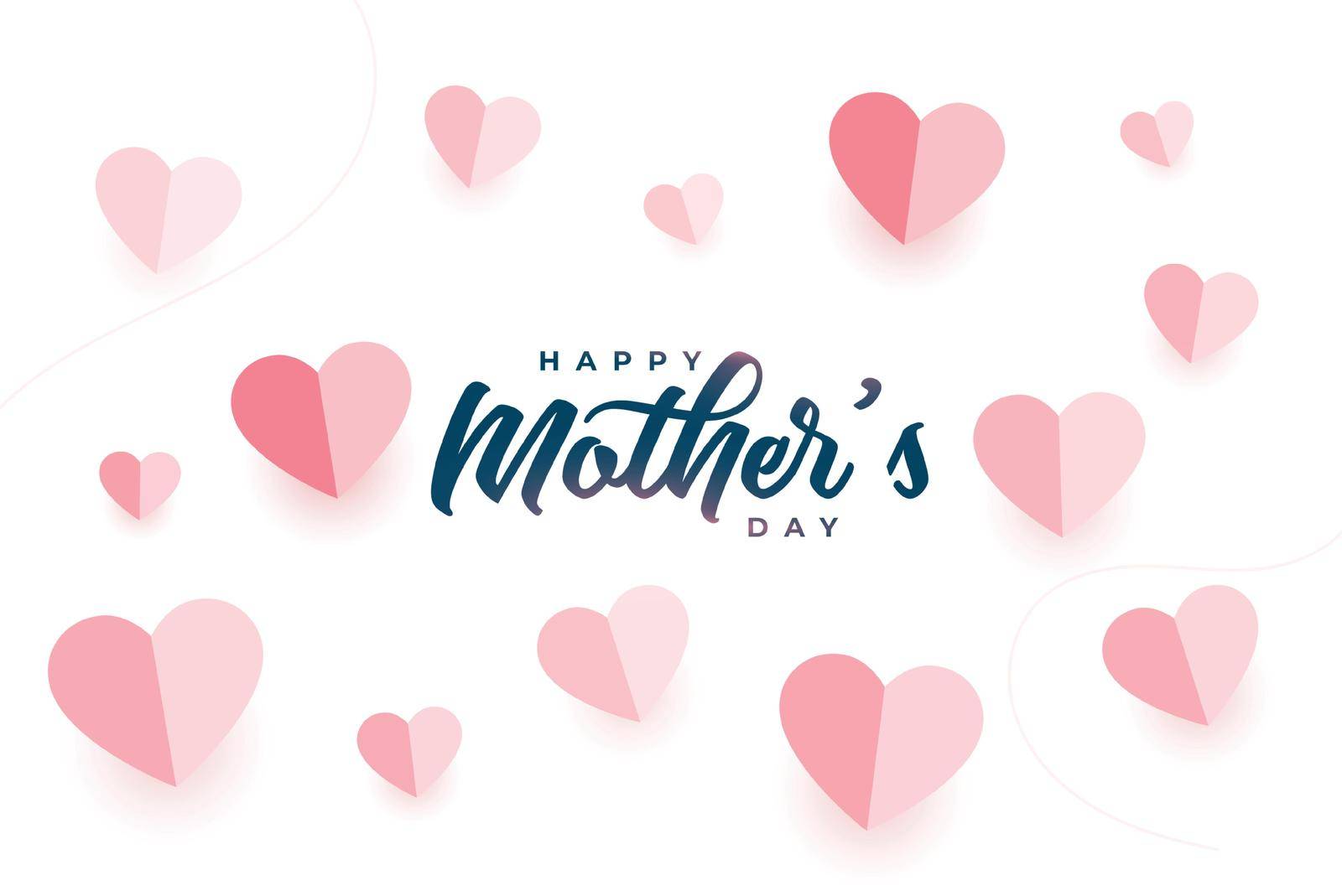 happy mother's day floating hearts social post design