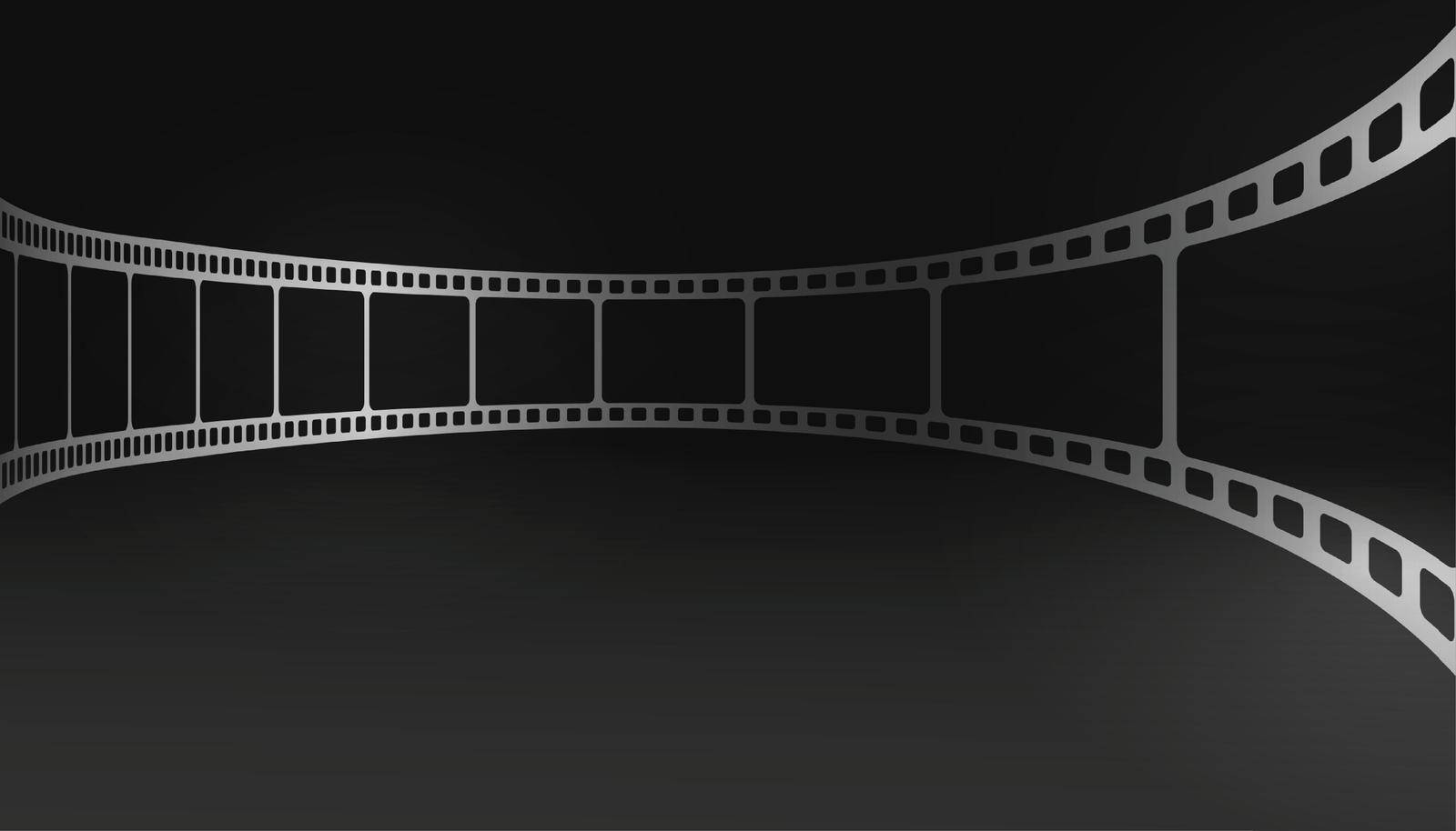 realistic film strip black background