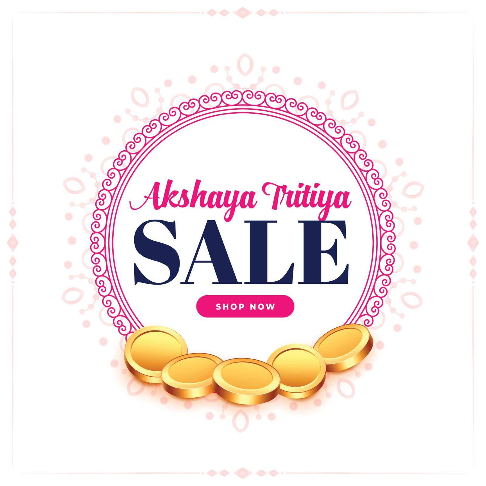 akshaya tritiya sale banner with golden coins