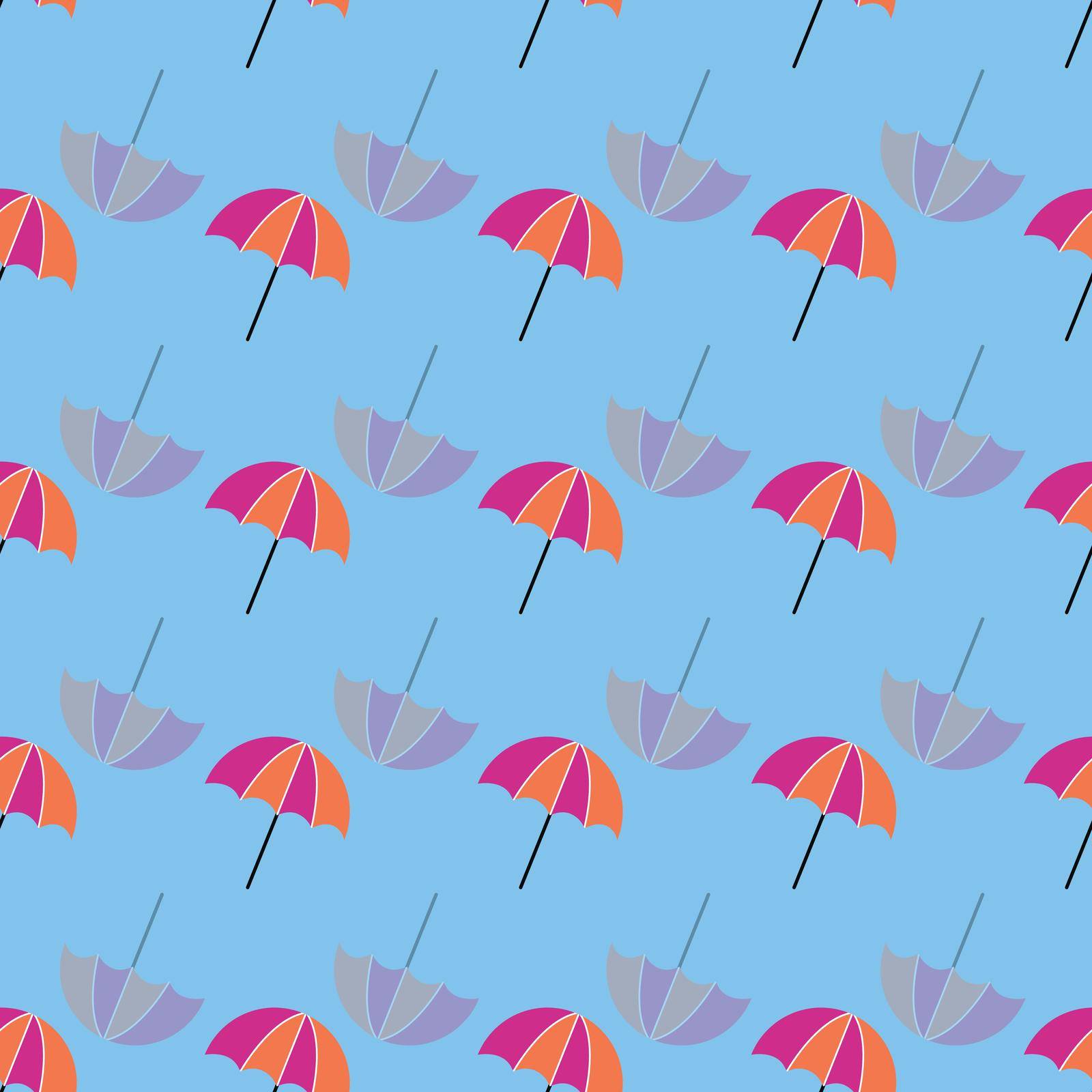 Red umbrella vector repeat pattern winter design by elinnet