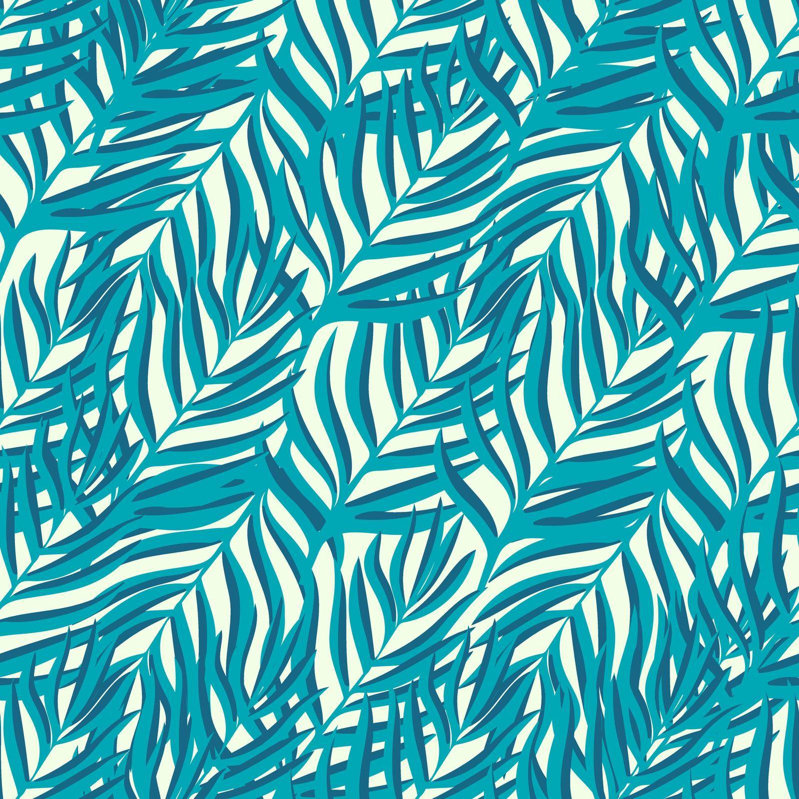 Tropical Leaves Hand drawn Vector Textile Seamless Pattern Design. by iliris