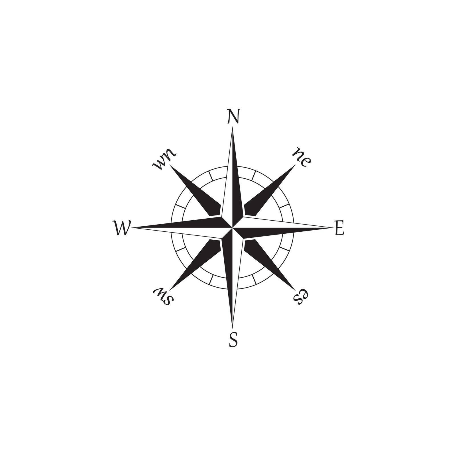 Vector - Compass signs and symbols by ichadsgn