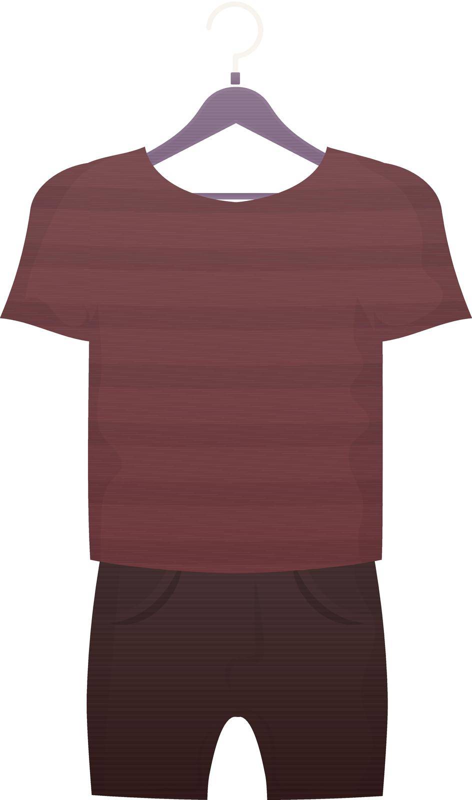 T-shirt and shorts. A set of children's clothes for a boy. Isolated. Cartoon style. Vector illustration.
