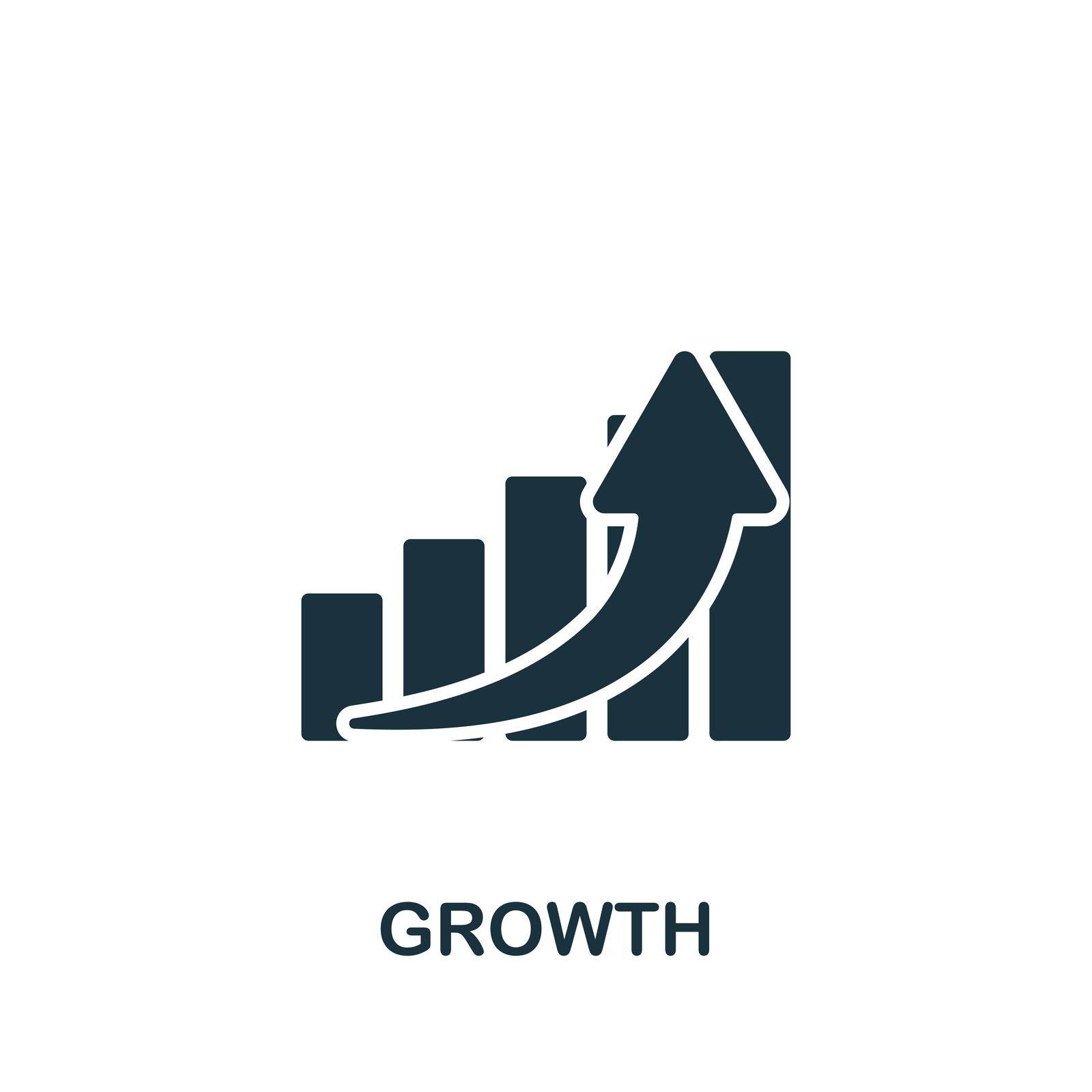 Growth icon. Simple line element business motivation symbol for templates, web design and infographics.