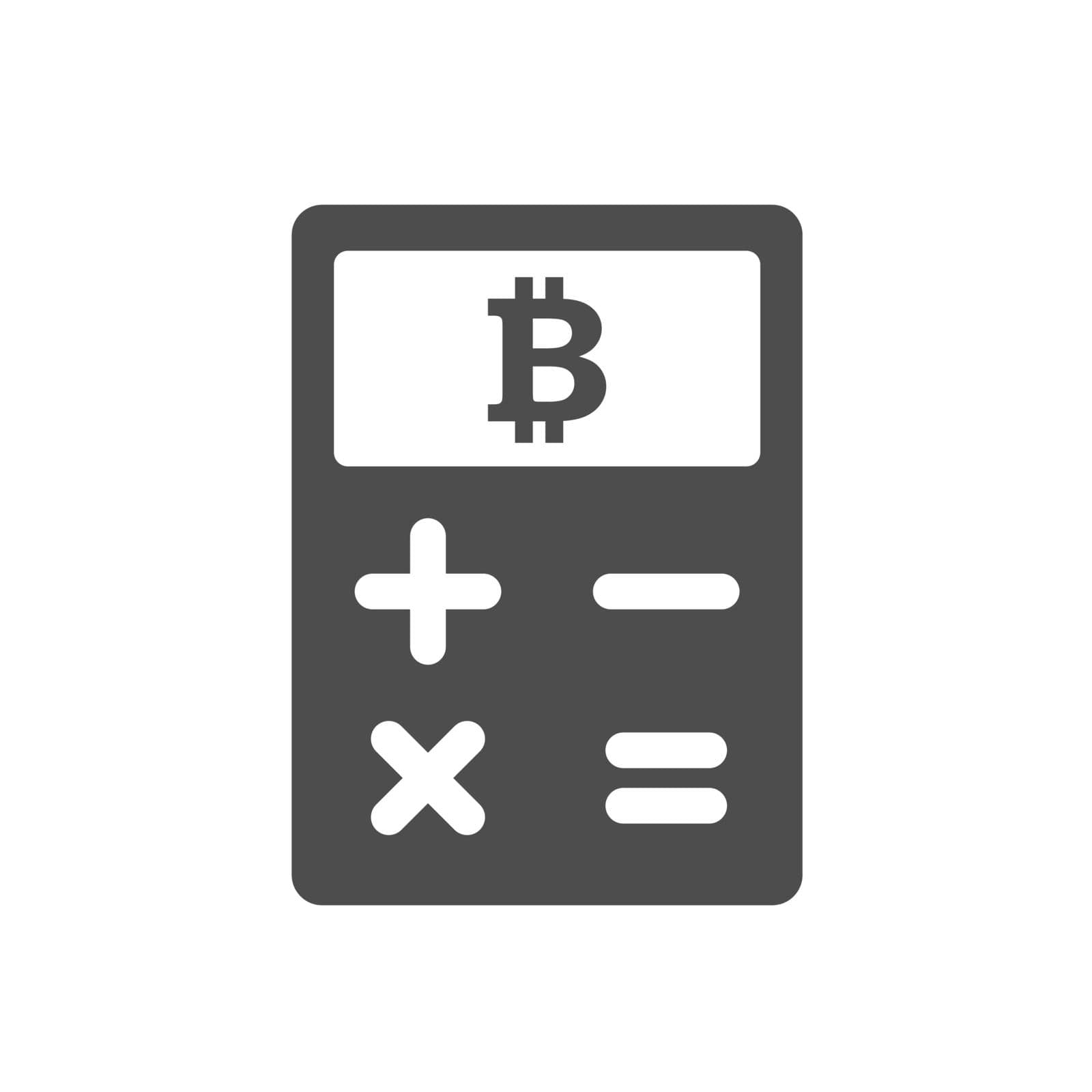 bitcoin calculator silhouette vector icon