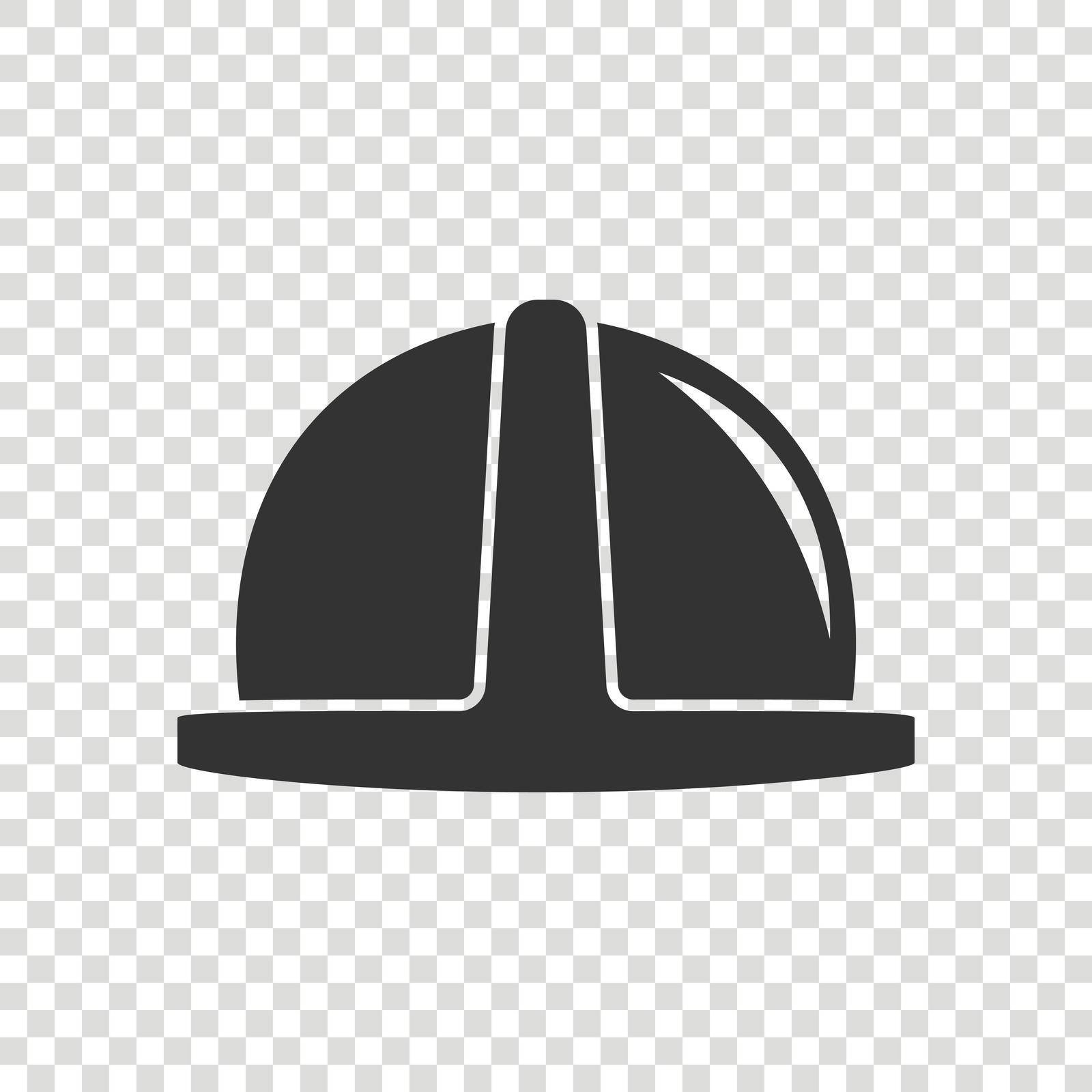 Construction helmet icon in flat style. Safety cap vector illustration on isolated background. Worker hat sign business concept. by LysenkoA