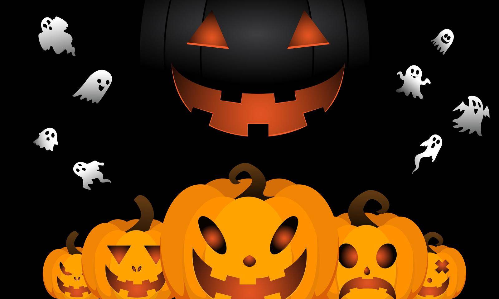 Halloween background For a party and sale on Halloween night.Happy Halloween banner