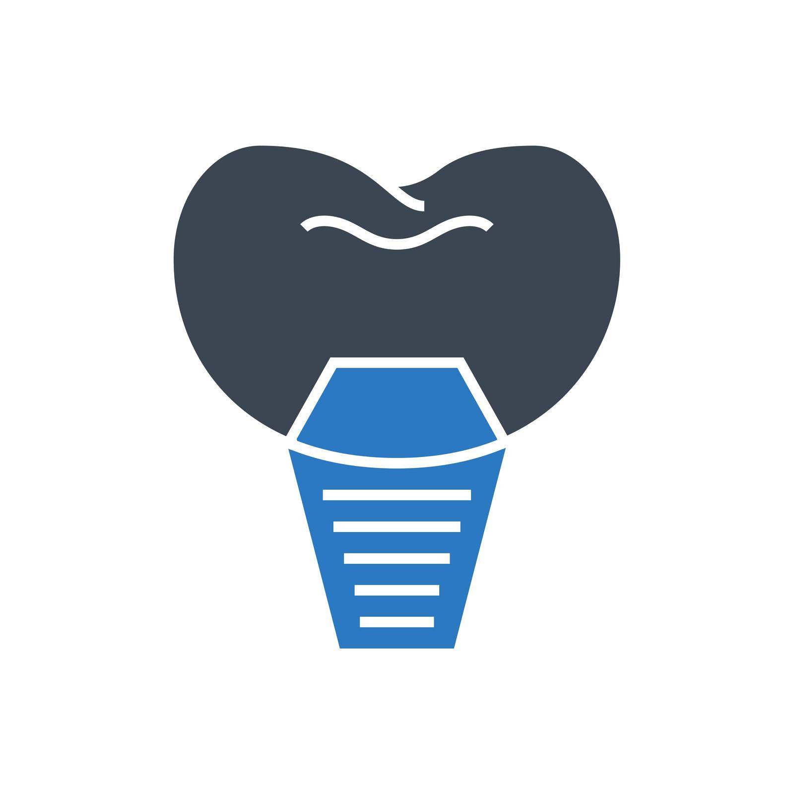 Implants Dentistry Glyph Icon by smoki