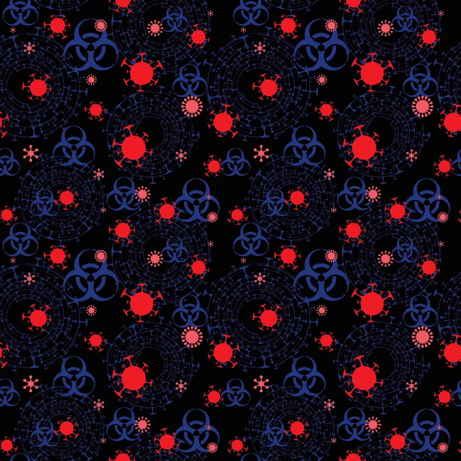 Corona Virus Outbreak Red and Blue Vector Pattern by kisika