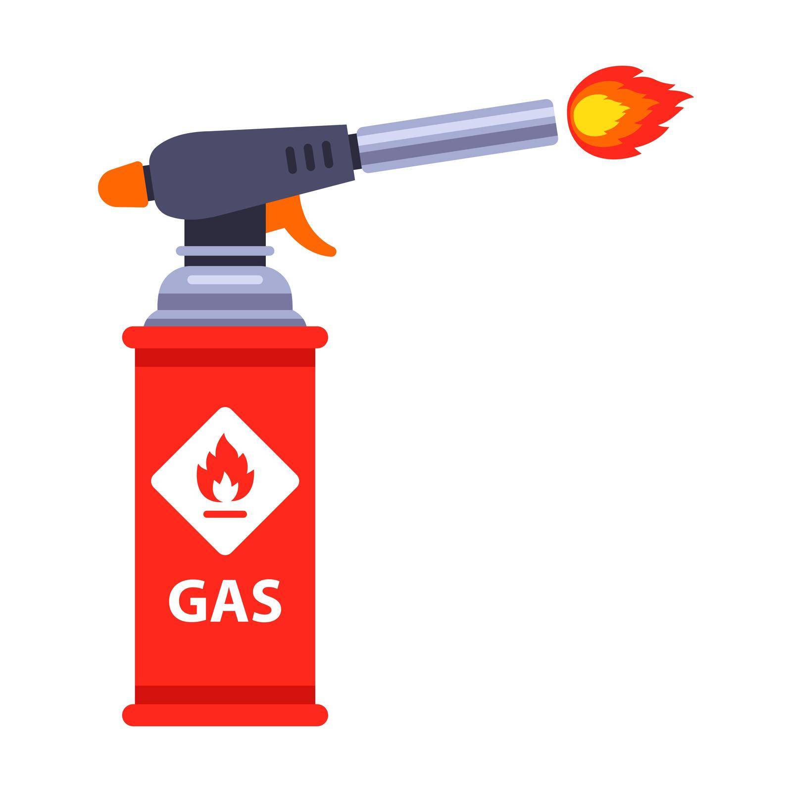 red gas spray emits a flame. by PlutusART